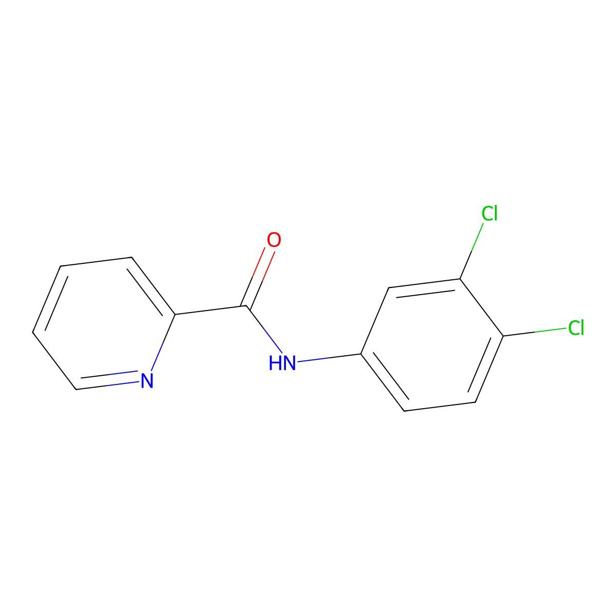 N-(3,4-dichlorophenyl)picolinamide molecular structure, CAS 83753-58-6