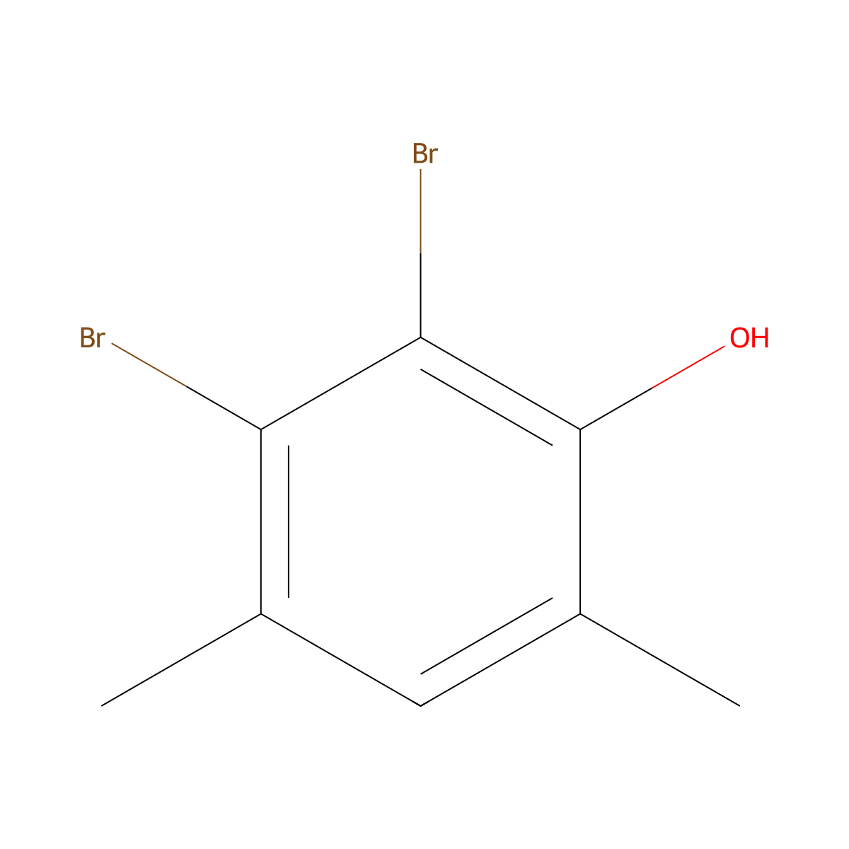 2,3-Dibromo-4,6-dimethylphenol molecular structure, CAS 83755-90-2