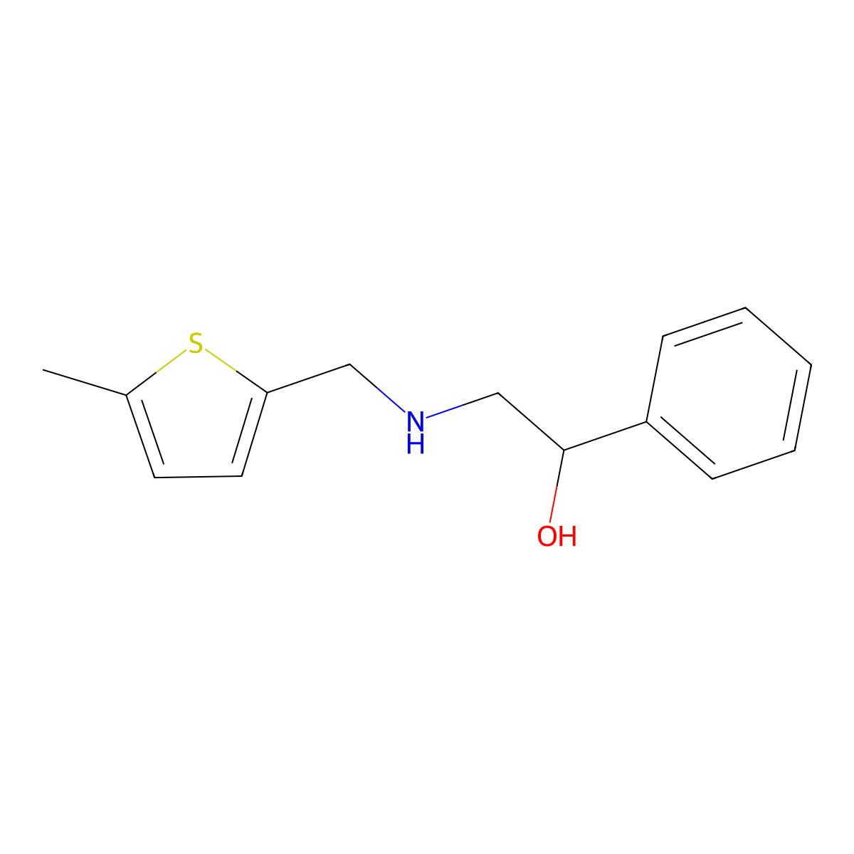 2-{[(5-Methylthiophen-2-yl)methyl]amino}-1-phenylethanol molecular structure, CAS 83756-18-7