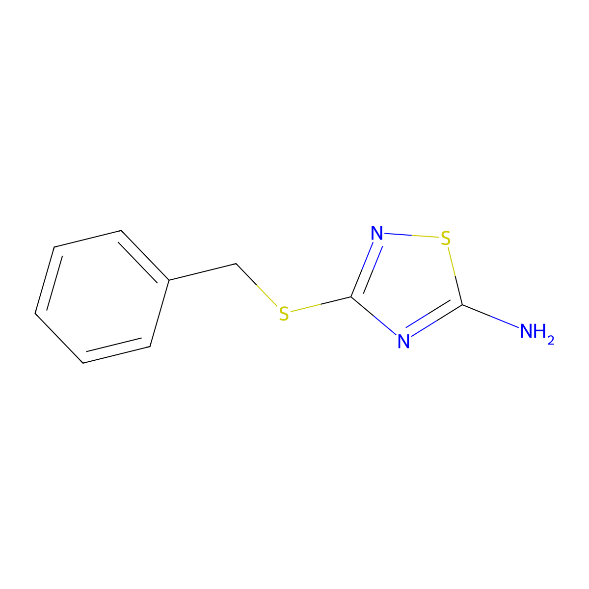 3-(Benzylsulfanyl)-1,2,4-thiadiazol-5-amine molecular structure, CAS 83757-08-8