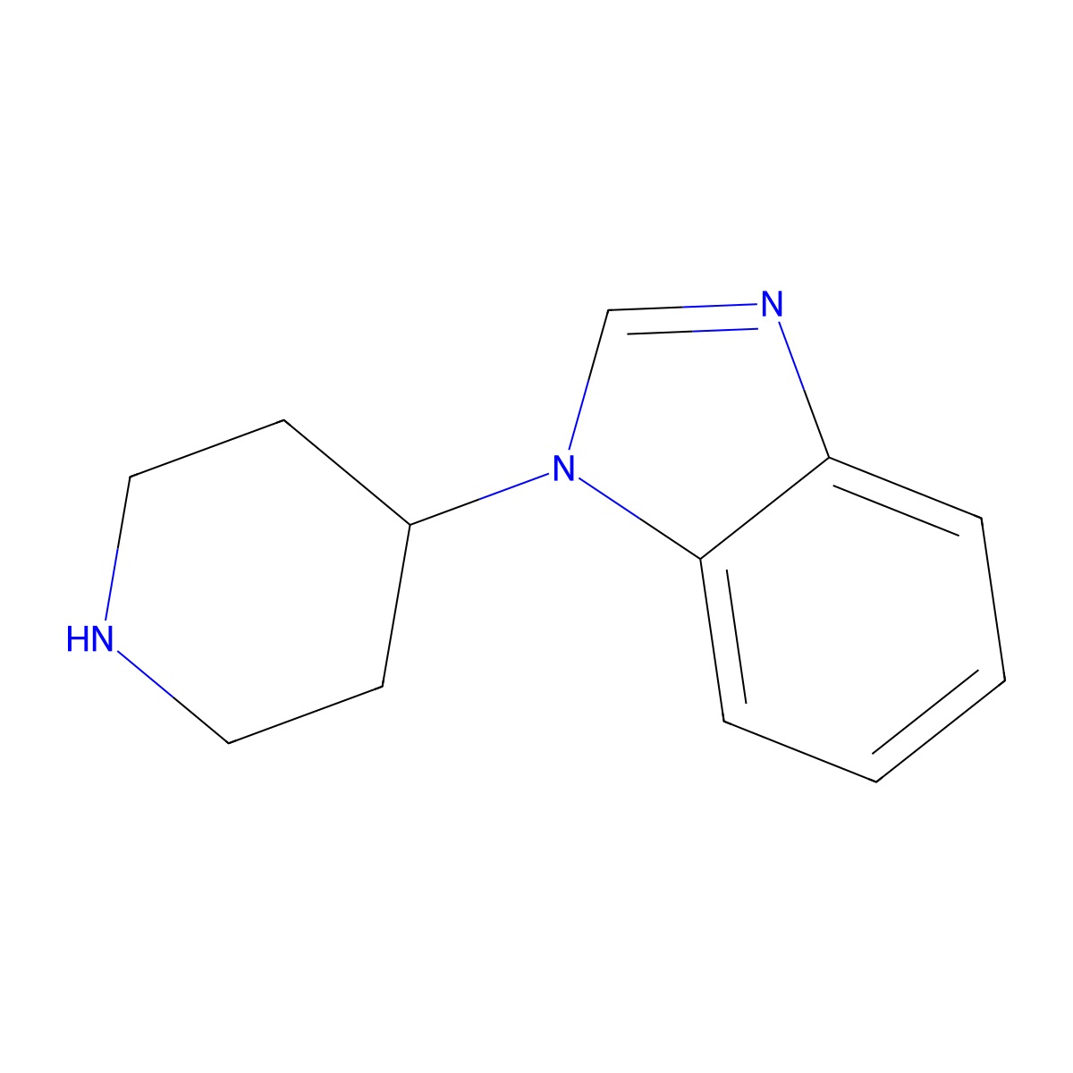 1-(4-Piperidinyl)-1H-benzimidazole molecular structure, CAS 83763-11-5