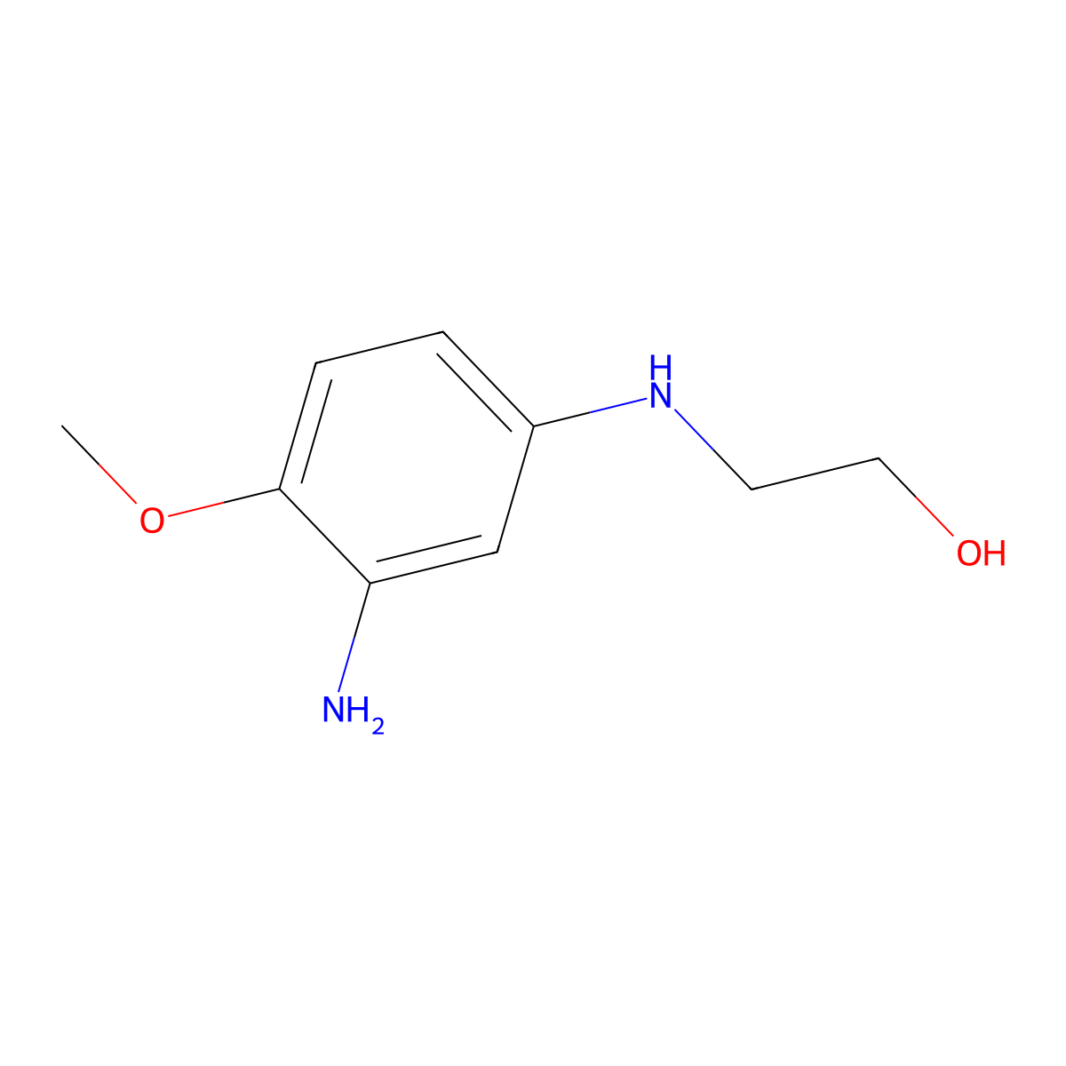 1-Methoxy-2-amino-4-(2-hydroxyethylamino)benzene molecular structure, CAS 83763-47-7