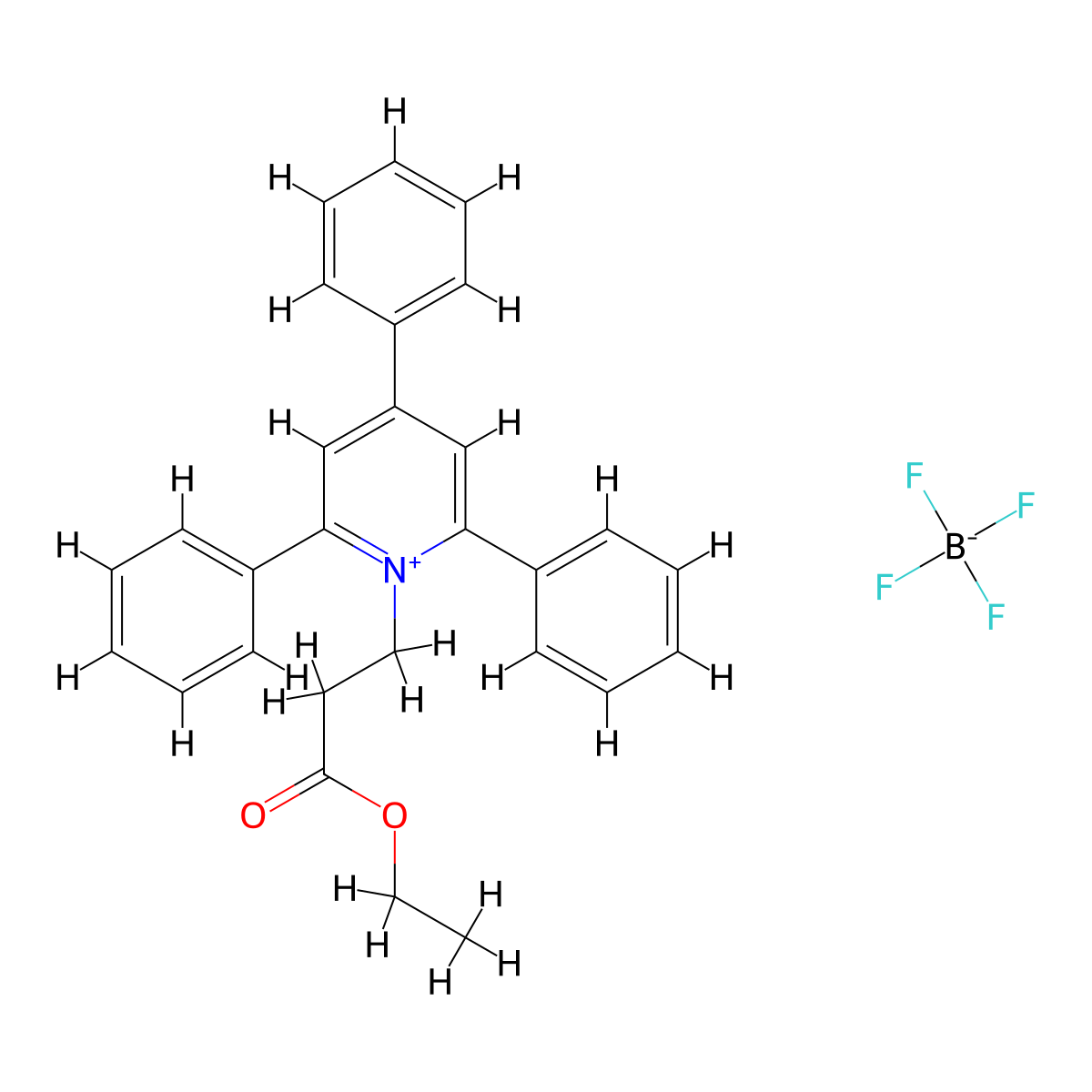 1-(3-Ethoxy-3-oxopropyl)-2,4,6-triphenylpyridin-1-ium tetrafluoroboranuide molecular structure, CAS 83766-16-9