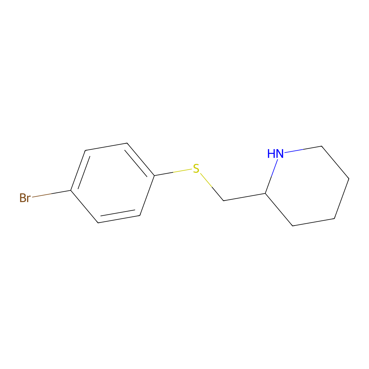2-{[(4-Bromophenyl)sulfanyl]methyl}piperidine molecular structure, CAS 83782-74-5