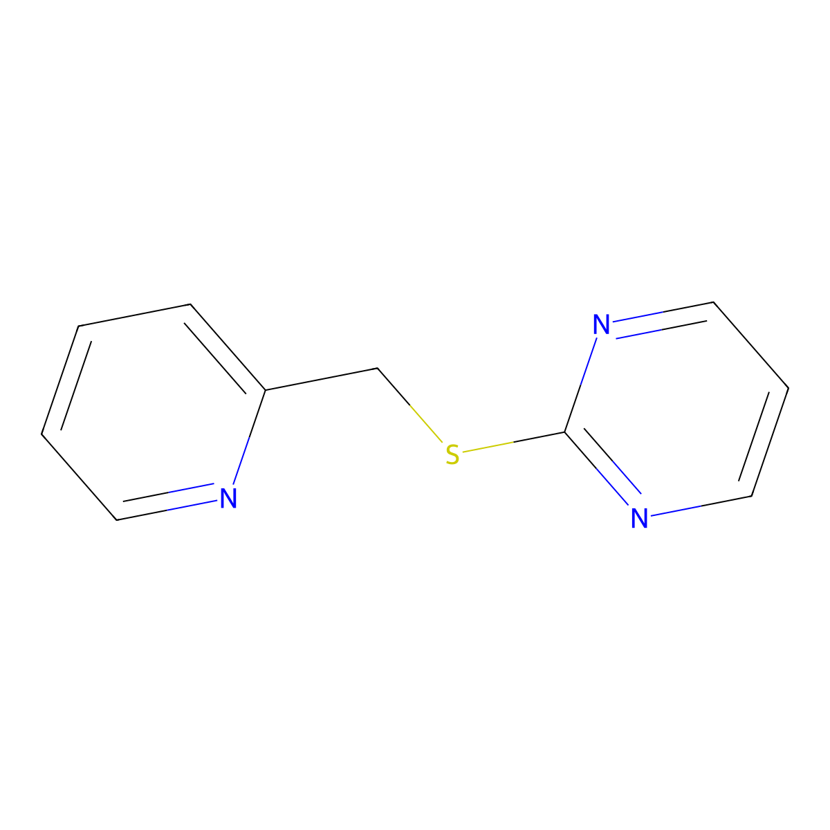 Pyrimidine, 2-[(2-pyridinylmethyl)thio]- molecular structure, CAS 83782-80-3