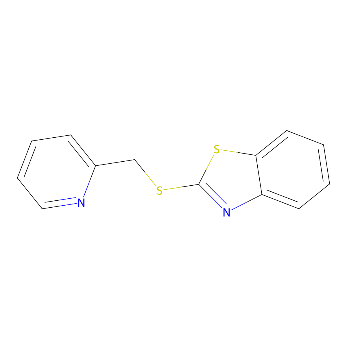 Benzothiazole, 2-[(2-pyridinylmethyl)thio]- molecular structure, CAS 83782-82-5