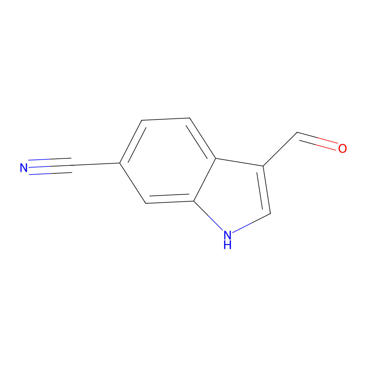 3-formyl-1H-indole-6-carbonitrile molecular structure, CAS 83783-33-9