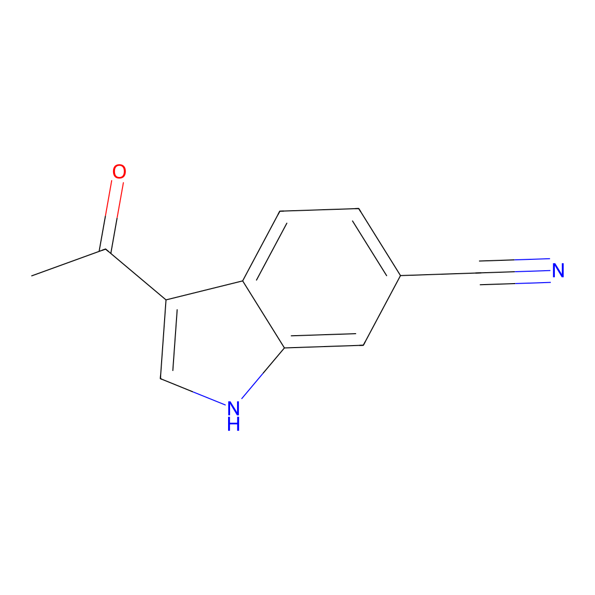 3-acetyl-1H-indole-6-carbonitrile molecular structure, CAS 83783-34-0