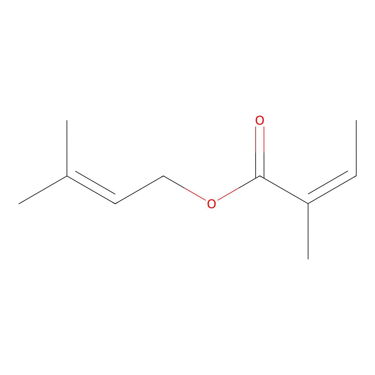 3-Methylbut-2-enyl 2-methylisocrotonate molecular structure, CAS 83783-82-8