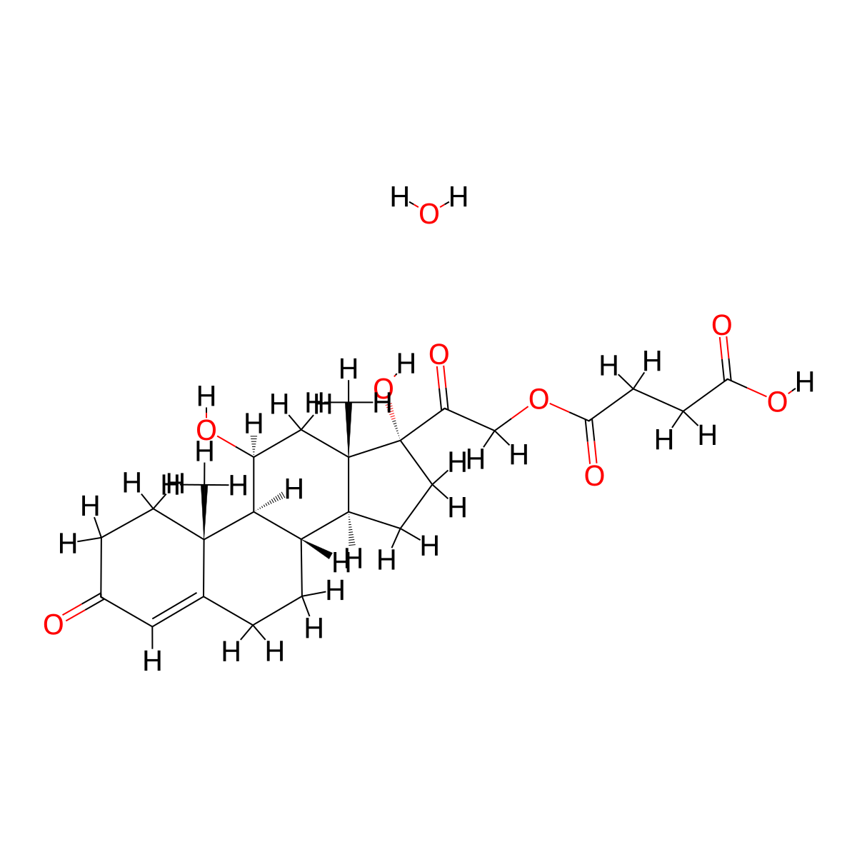 Hydrocortisone Hemisuccinate molecular structure, CAS 83784-20-7