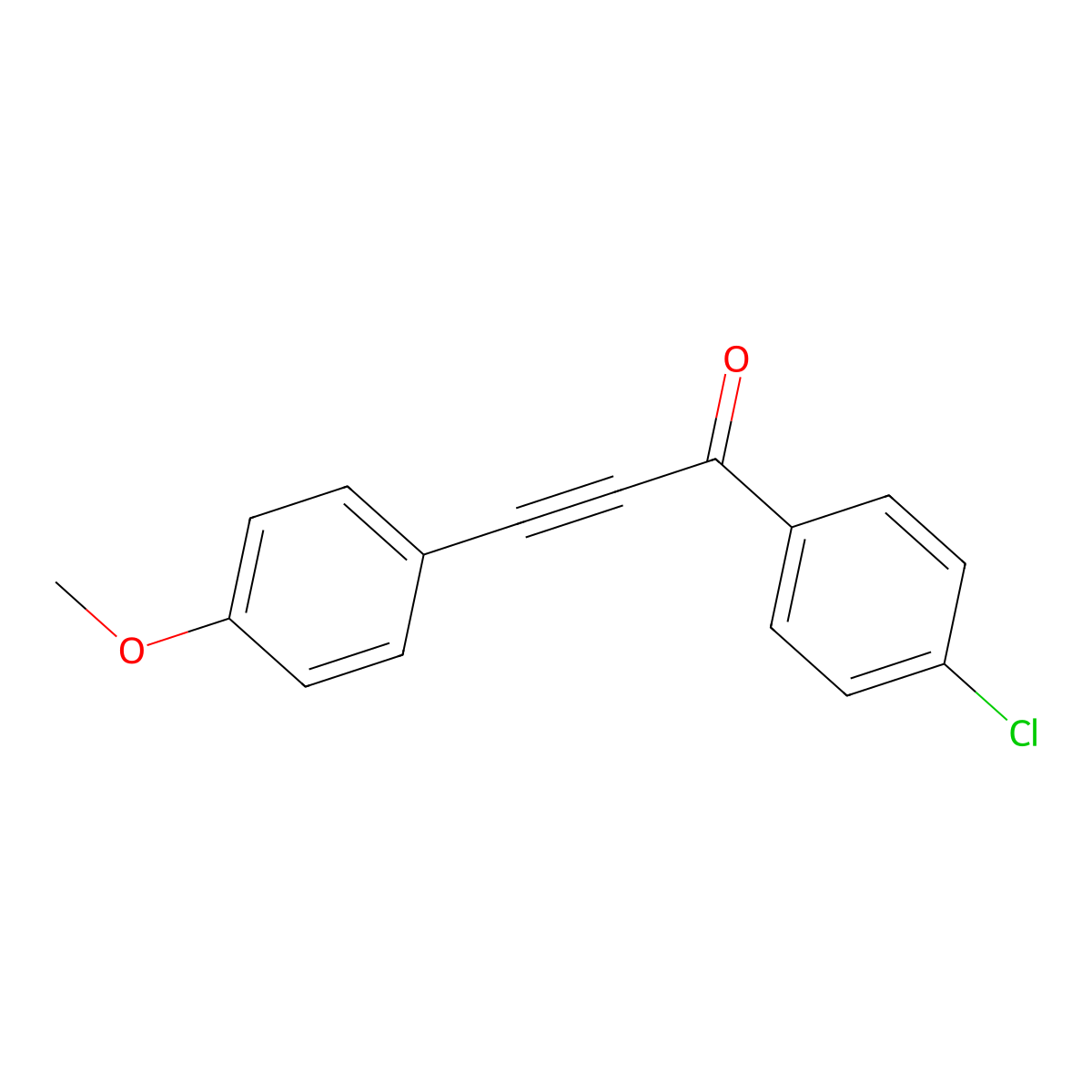 1-(4-Chlorophenyl)-3-(4-methoxyphenyl)prop-2-yn-1-one molecular structure, CAS 83786-18-9