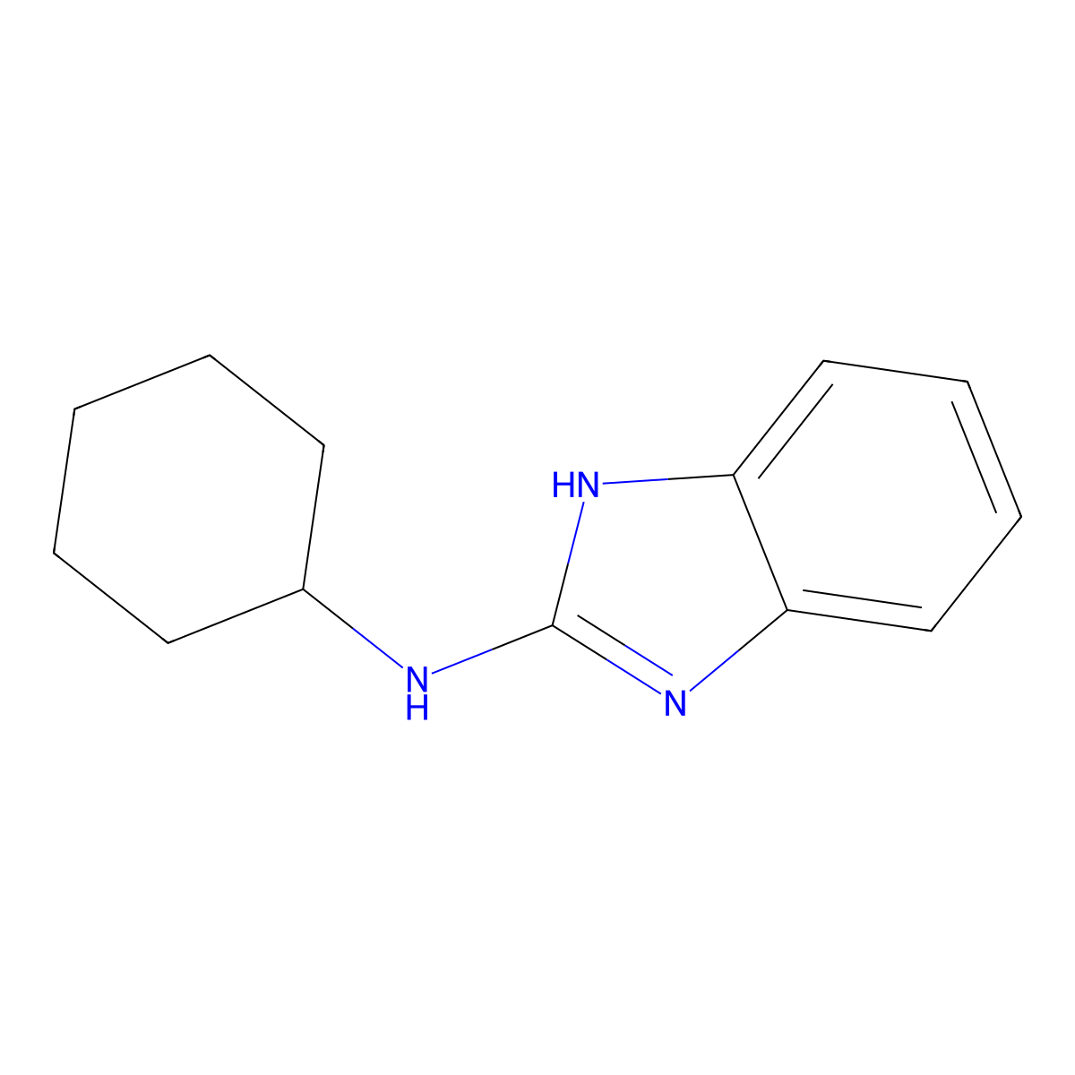 N-cyclohexyl-1H-benzimidazol-2-amine molecular structure, CAS 83792-76-1