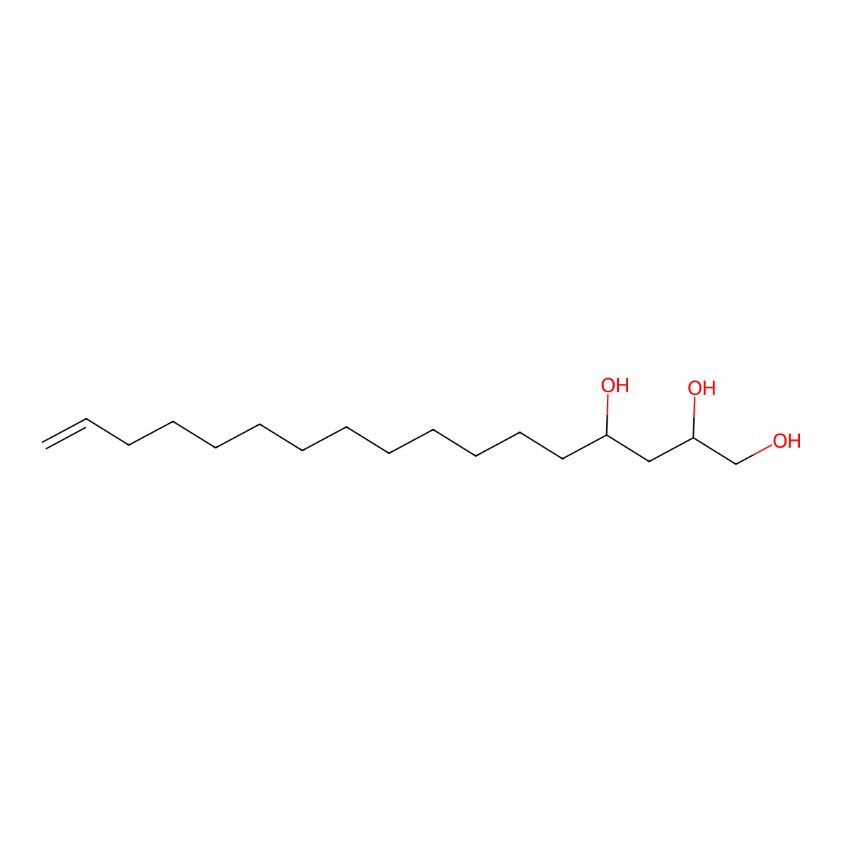 16-Heptadecene-1,2,4-triol molecular structure, CAS 83797-45-9