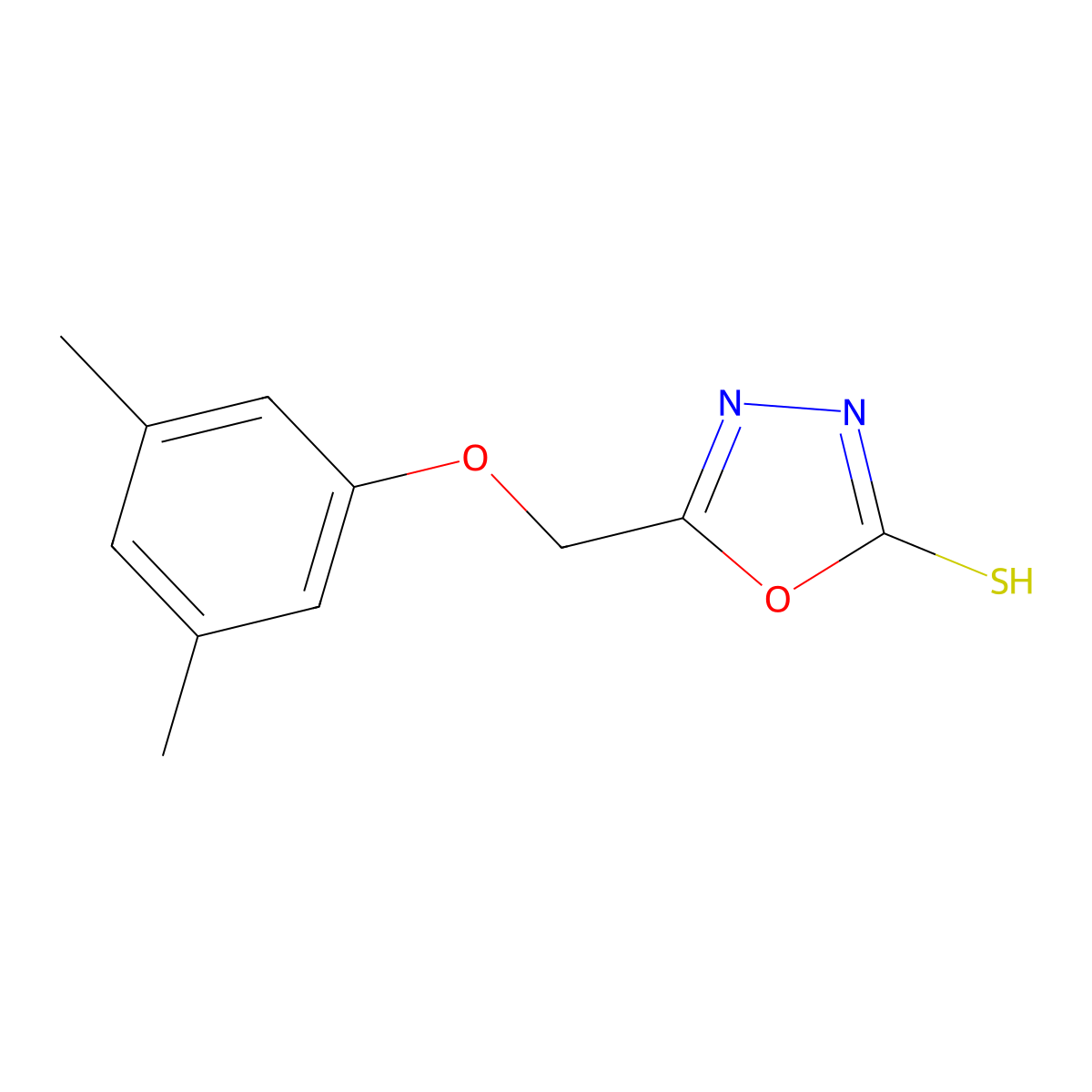 5-[(3,5-Dimethylphenoxy)methyl]-1,3,4-oxadiazole-2(3H)-thione molecular structure, CAS 83797-80-2