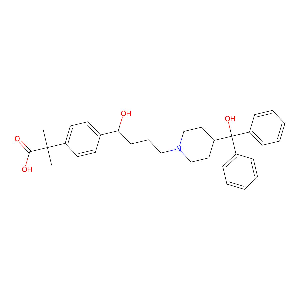 Fexofenadine molecular structure, CAS 83799-24-0