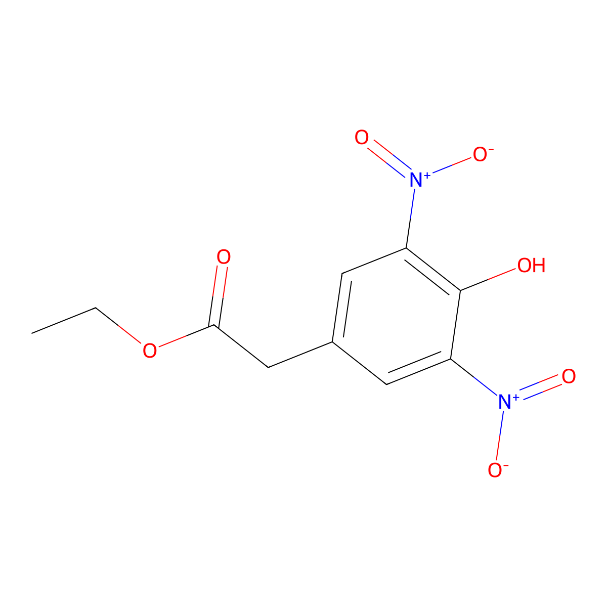 (4-Hydroxy-3,5-dinitro-phenyl)-acetic acid ethyl ester molecular structure, CAS 83799-60-4