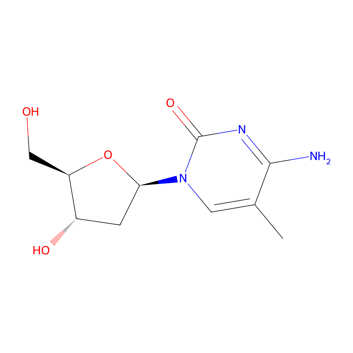 5-Methyl-2'-deoxycytidine molecular structure, CAS 838-07-3