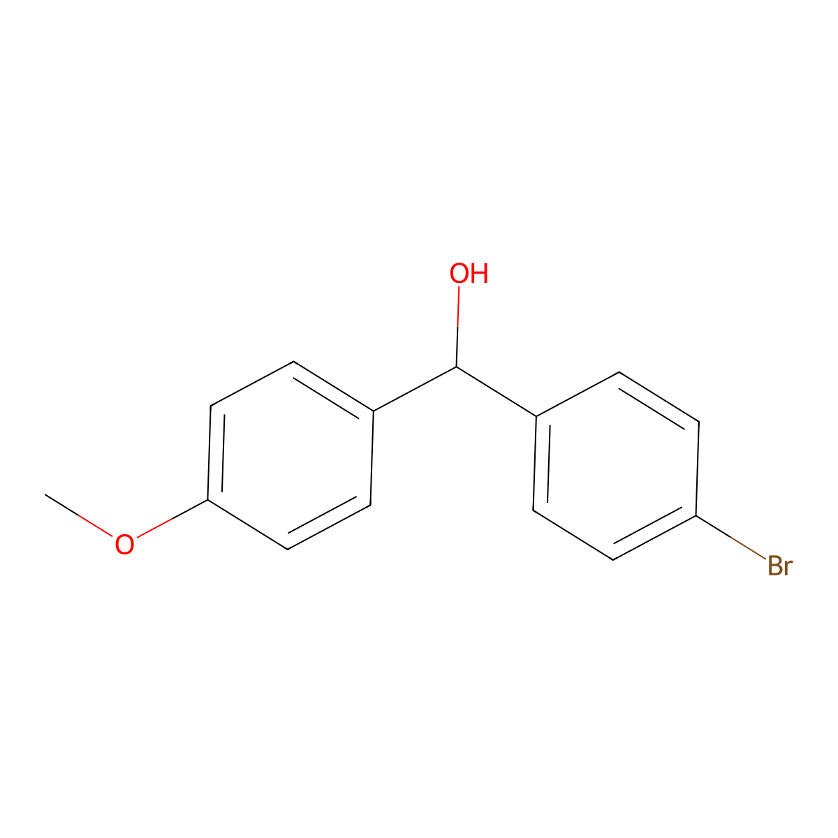 (4-Bromophenyl)(4-methoxyphenyl)methanol molecular structure, CAS 838-21-1