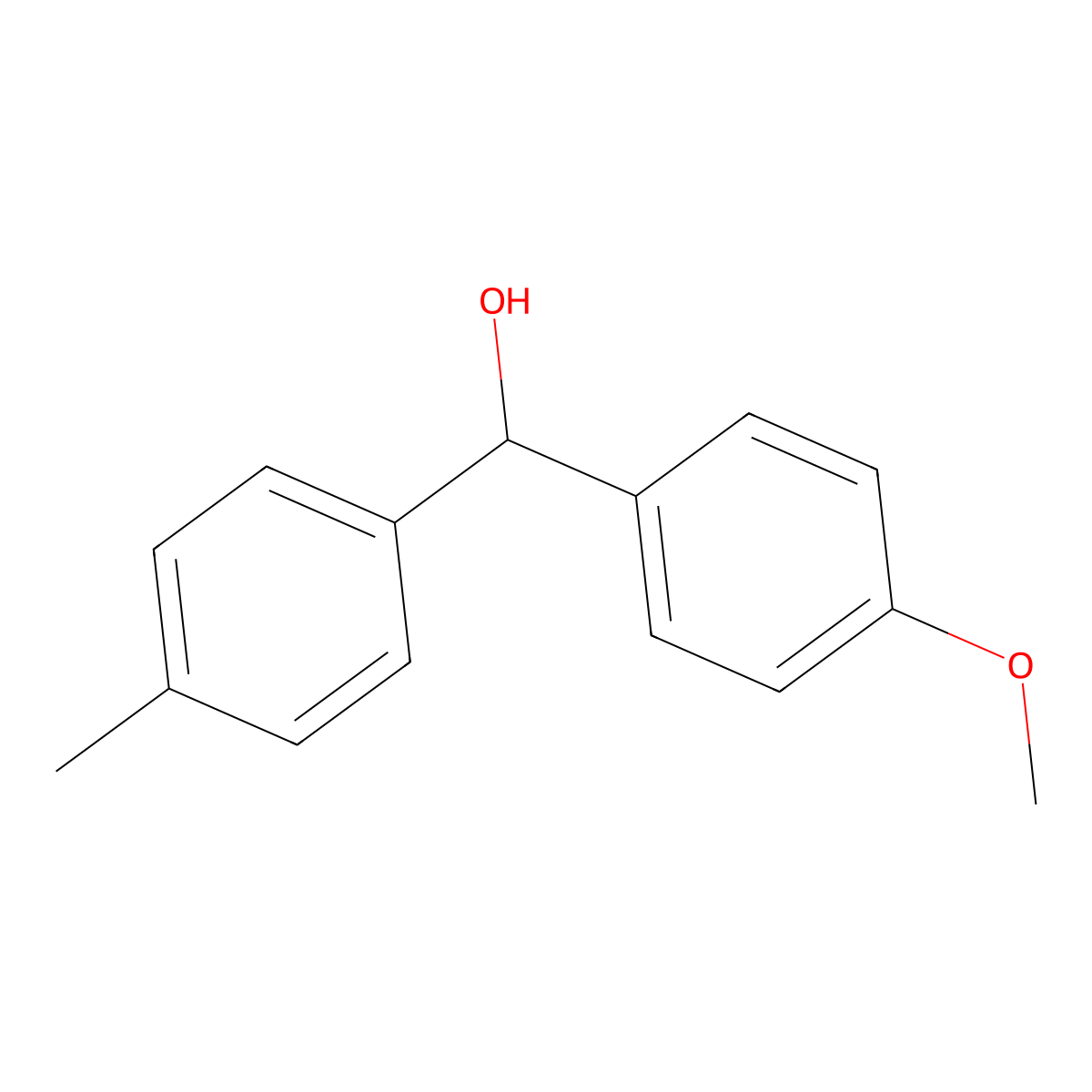4-Methoxy-4'-methylbenzhydrol molecular structure, CAS 838-22-2