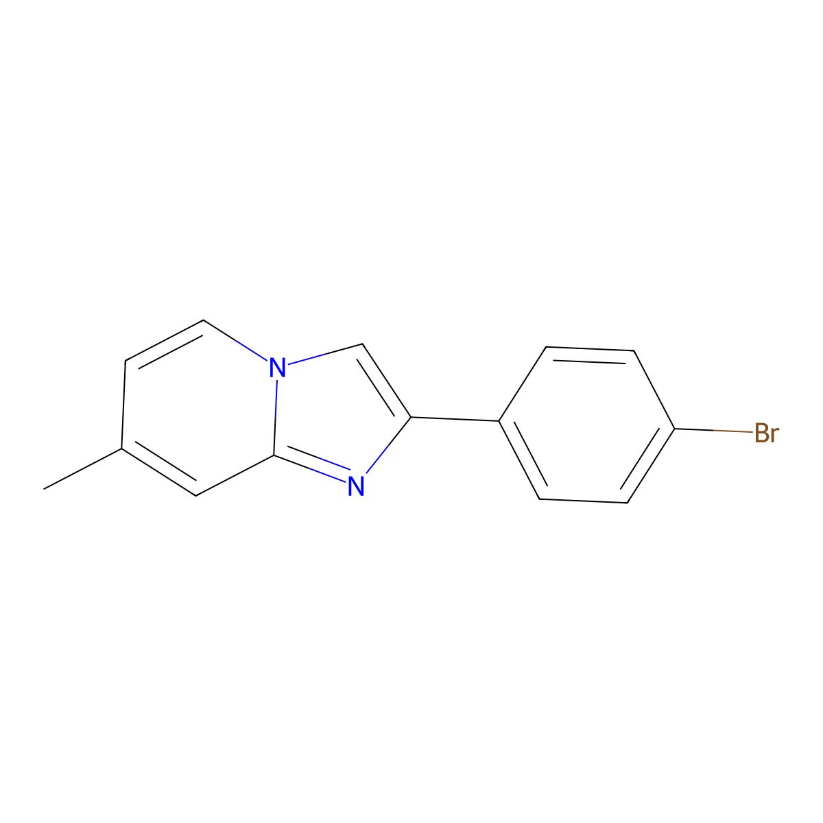 2-(4-Bromophenyl)-7-methylimidazo[1,2-a]pyridine molecular structure, CAS 838-32-4