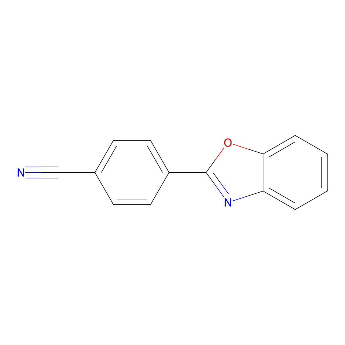 4-Benzooxazol-2-yl-benzonitrile molecular structure, CAS 838-33-5