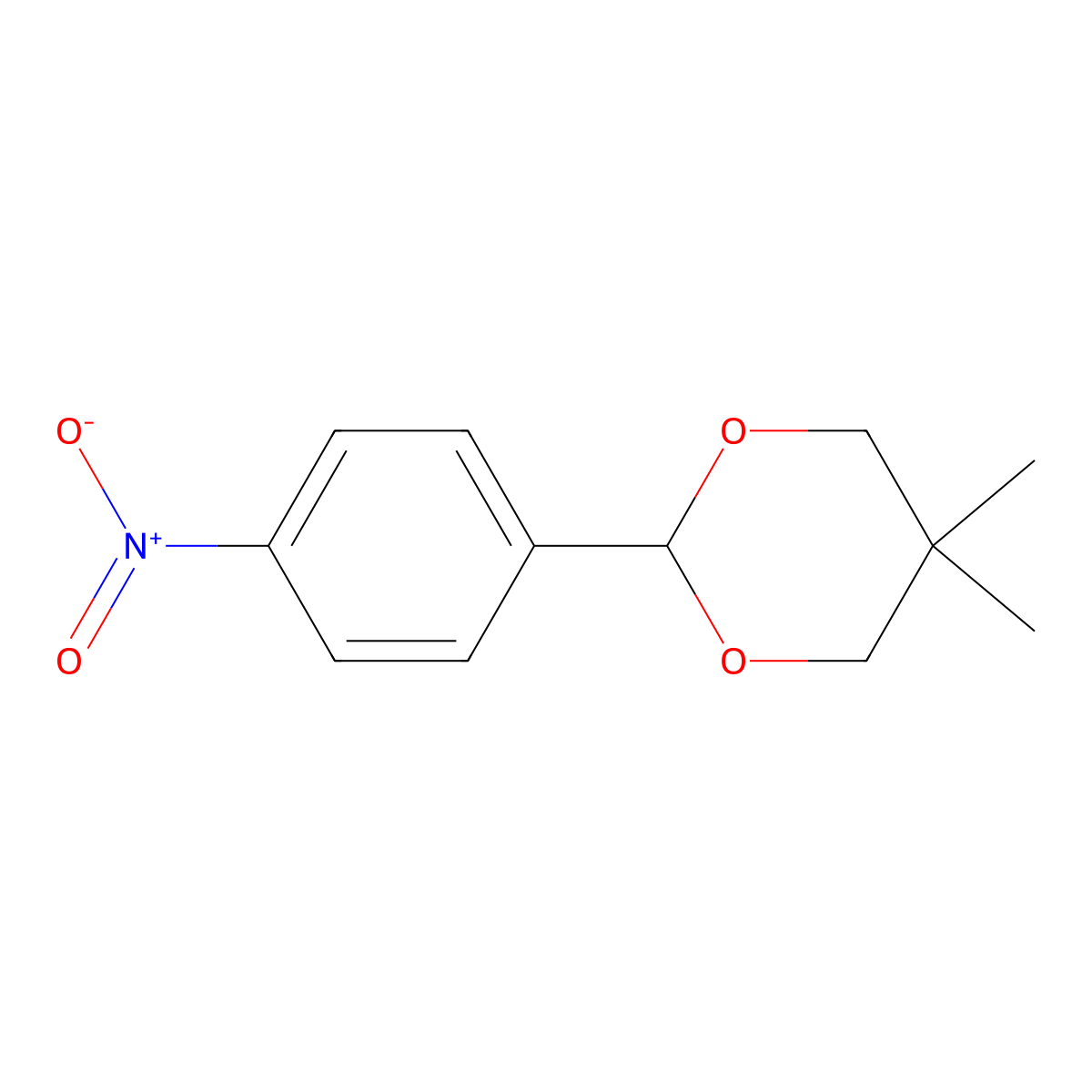 5,5-Dimethyl-2-(4-nitrophenyl)-1,3-dioxane molecular structure, CAS 838-42-6