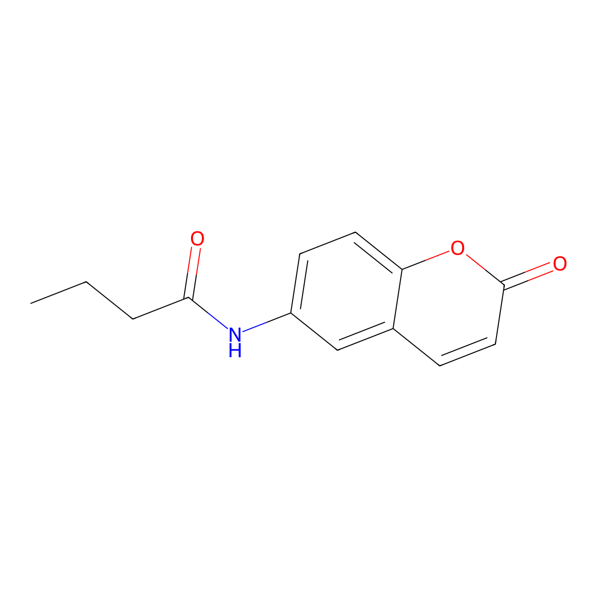 N-(2-oxochromen-6-yl)butanamide molecular structure, CAS 838-46-0