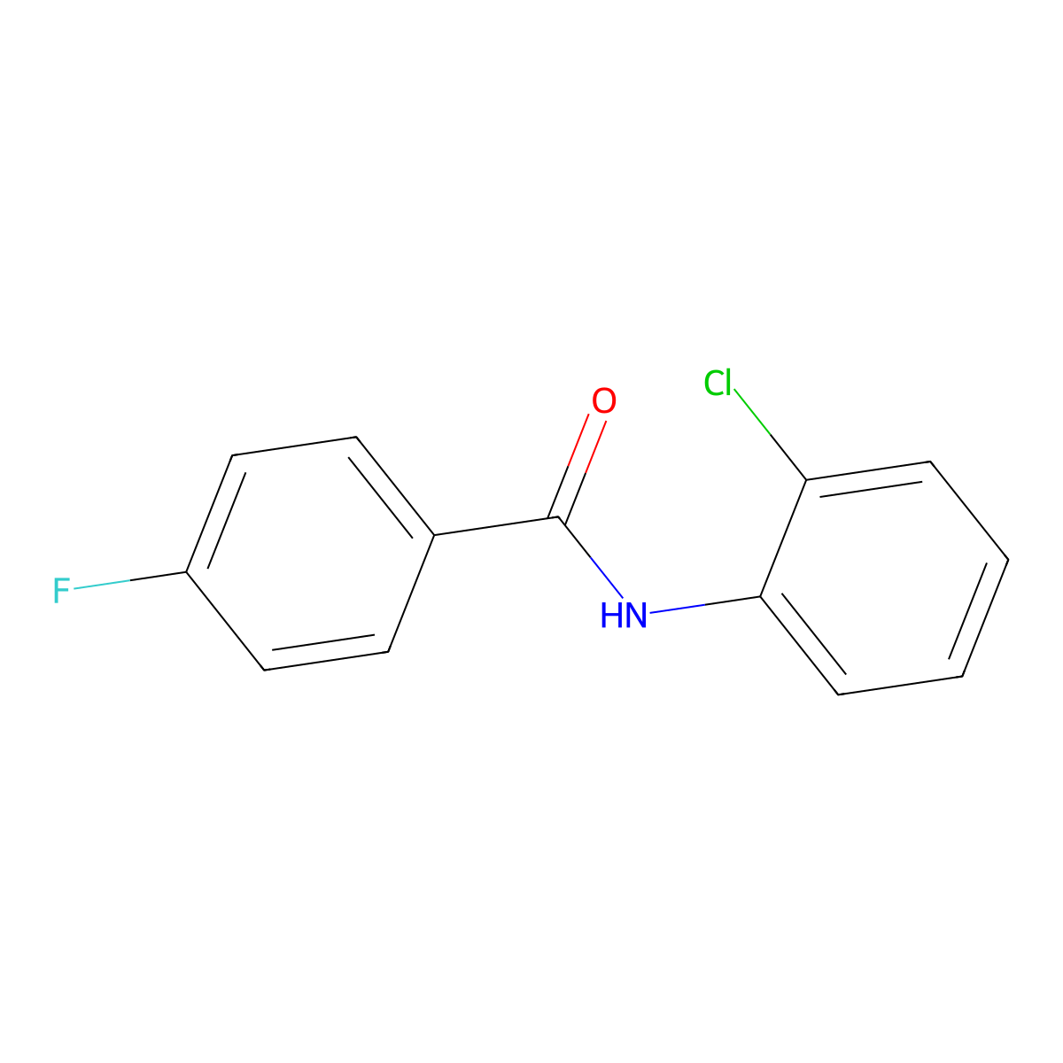 N-(2-chlorophenyl)-4-fluorobenzamide molecular structure, CAS 838-55-1