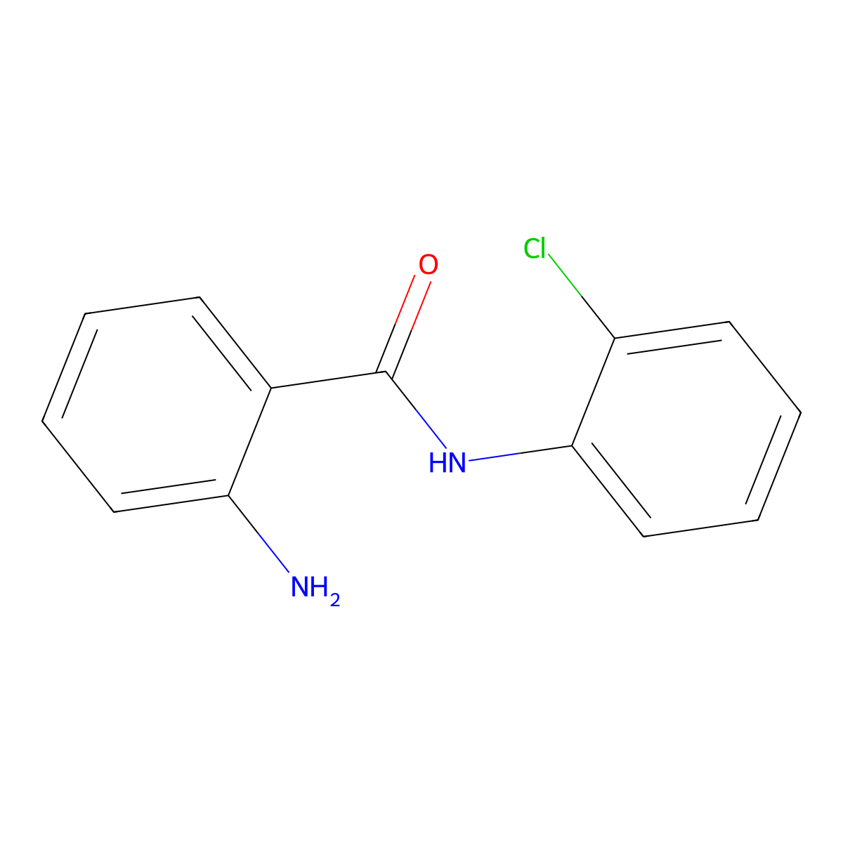 2-Amino-N-(2-chlorophenyl)benzamide molecular structure, CAS 838-77-7