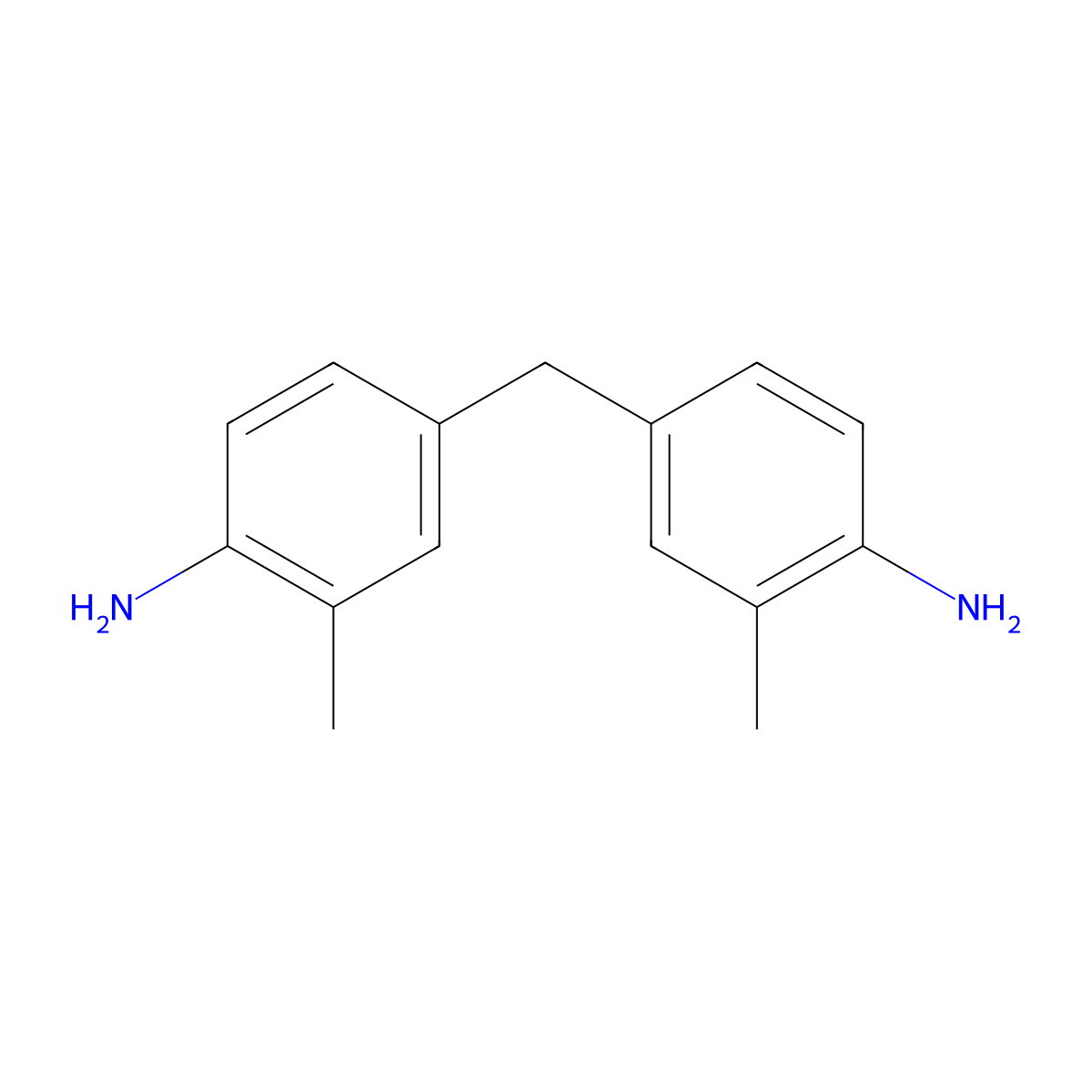 4,4'-Diamino-3,3'-dimethyldiphenylmethane molecular structure, CAS 838-88-0