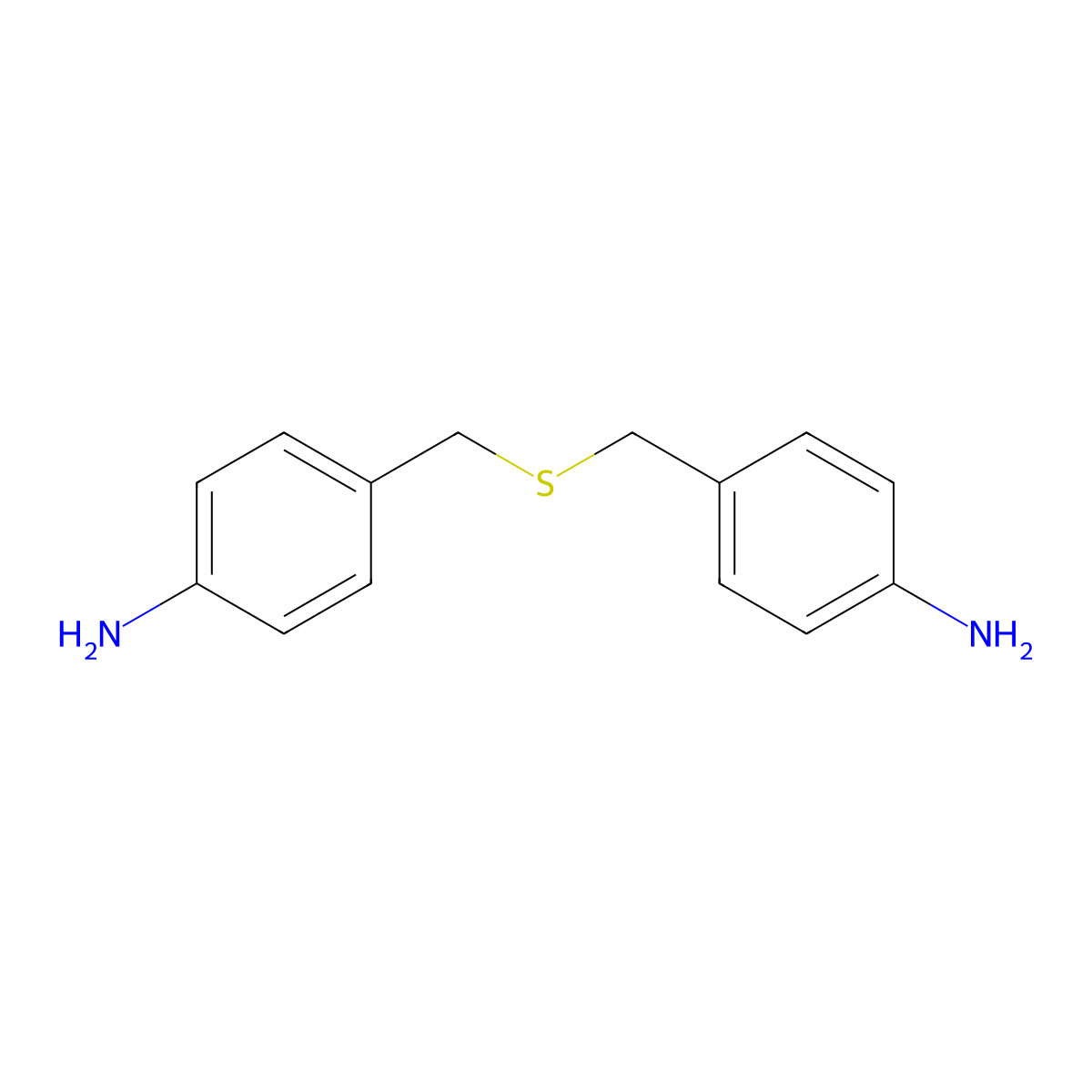 (4-{[(4-Aminobenzyl)thio]methyl}phenyl)amine molecular structure, CAS 838-97-1