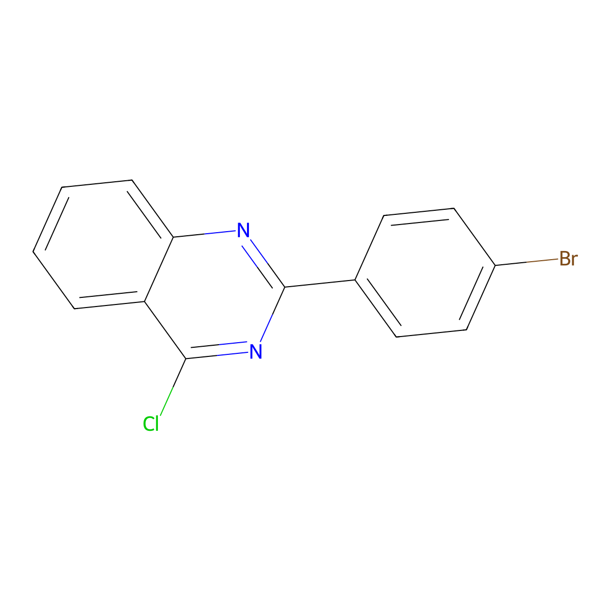 2-(4-Bromophenyl)-4-chloroquinazoline molecular structure, CAS 83800-98-0