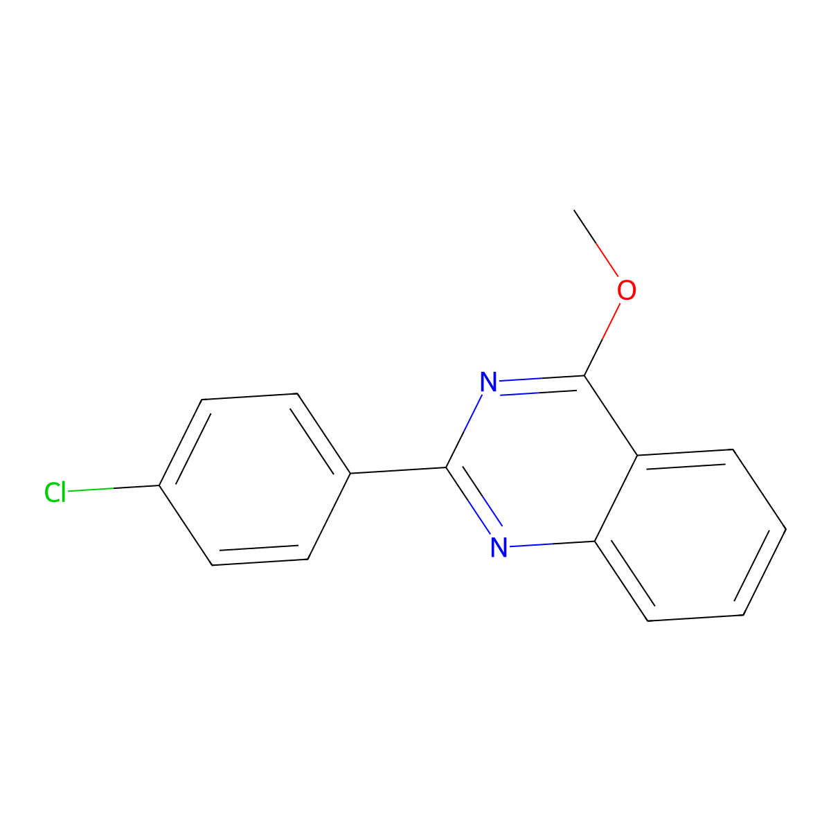 2-(4-Chlorophenyl)-4-methoxyquinazoline molecular structure, CAS 83800-99-1