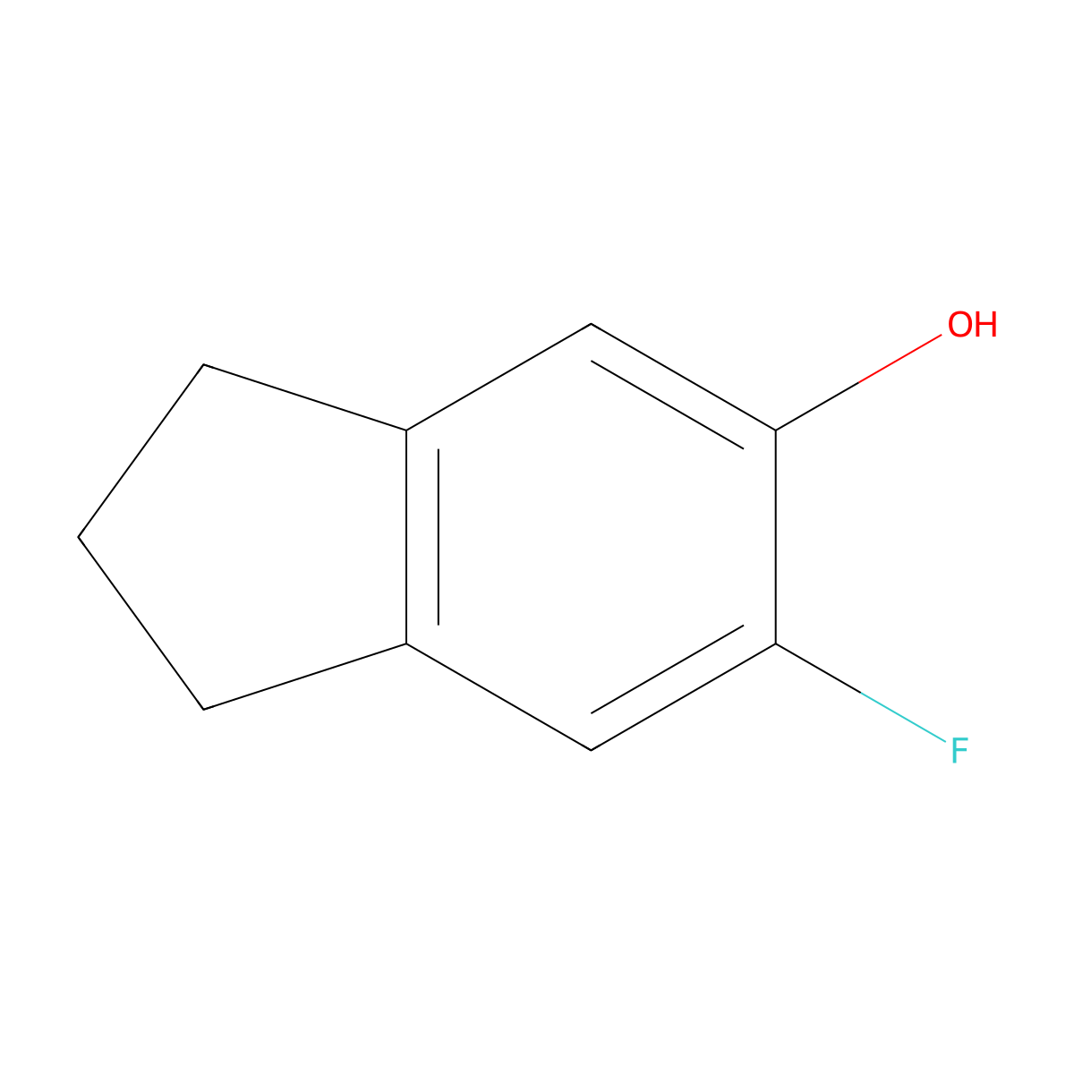 6-Fluoro-2,3-dihydro-1H-inden-5-ol molecular structure, CAS 83802-73-7