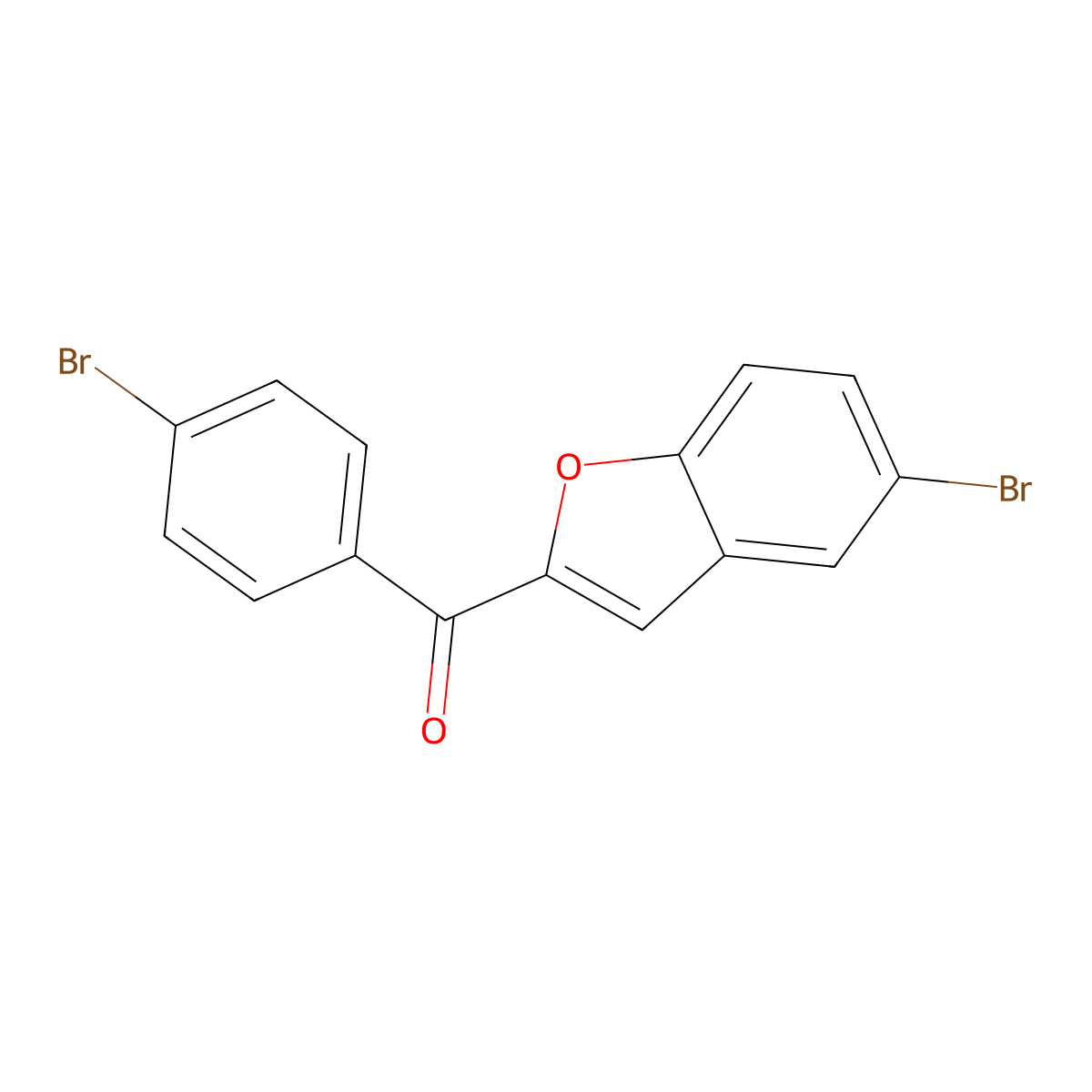(5-Bromobenzofuran-2-yl)(4-bromophenyl)methanone molecular structure, CAS 83806-46-6