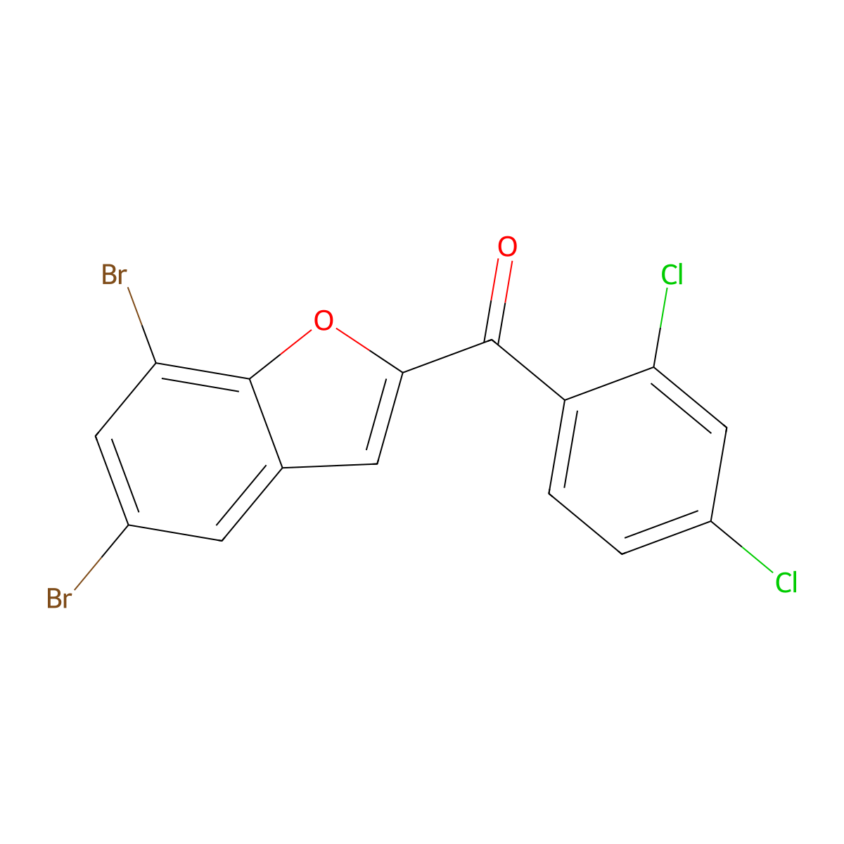 (5,7-Dibromo-1-benzofuran-2-yl)(2,4-dichlorophenyl)methanone molecular structure, CAS 83806-81-9