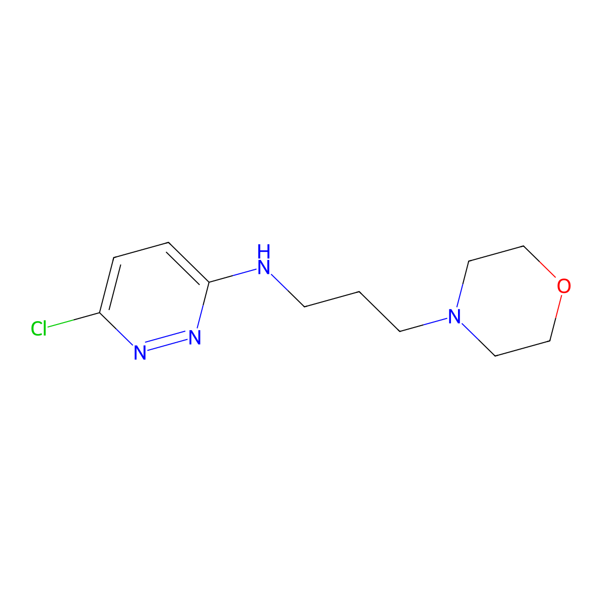 6-chloro-N-(3-morpholinopropyl)pyridazin-3-amine molecular structure, CAS 838089-53-5