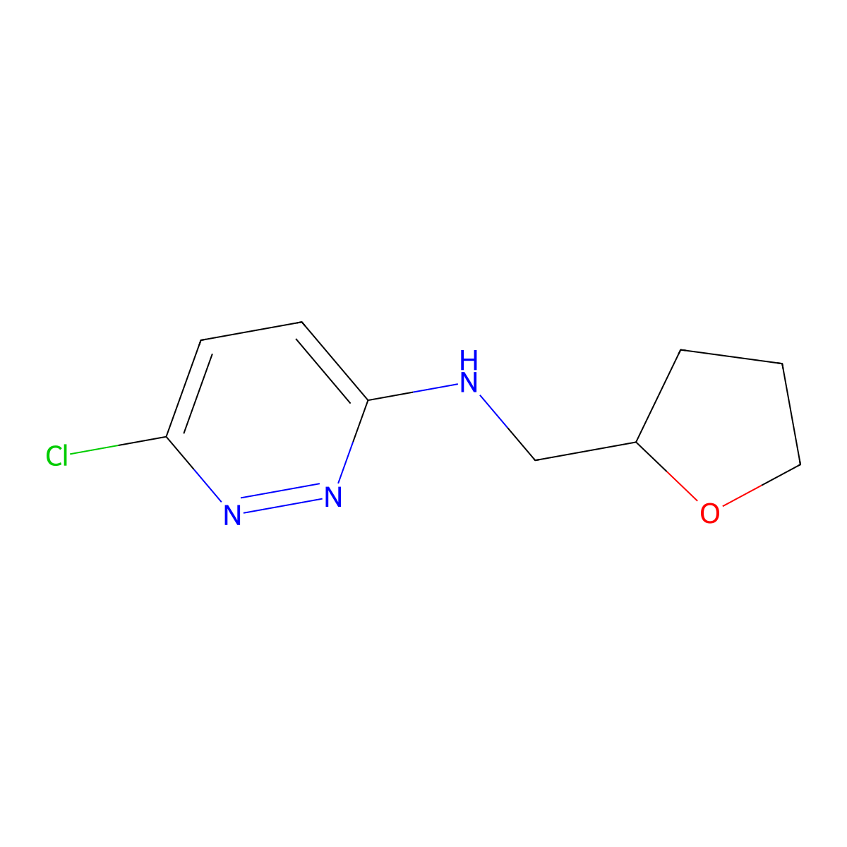 6-chloro-N-(oxolan-2-ylmethyl)pyridazin-3-amine molecular structure, CAS 838089-56-8