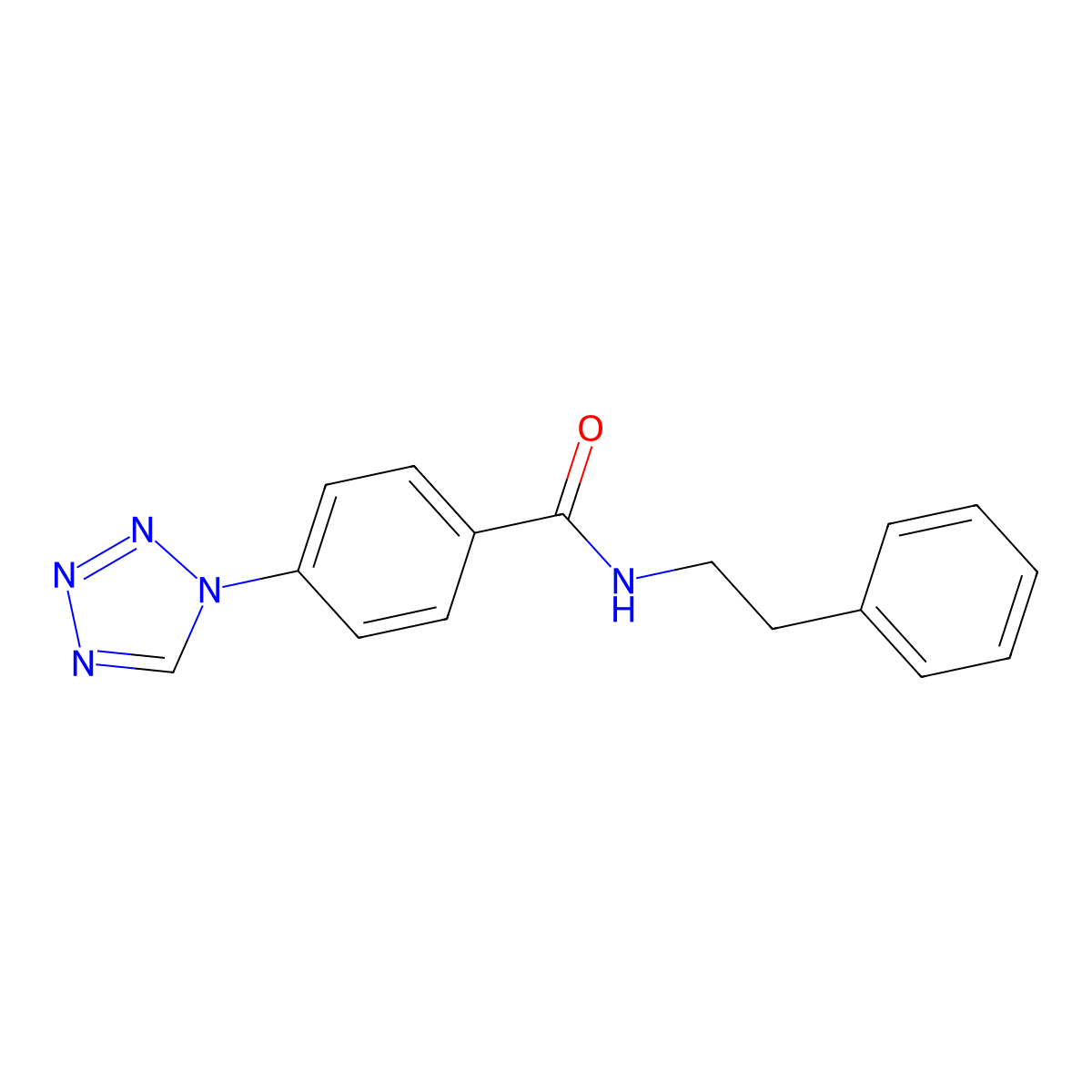 N-Phenethyl-4-tetrazol-1-yl-benzamide molecular structure, CAS 838090-51-0
