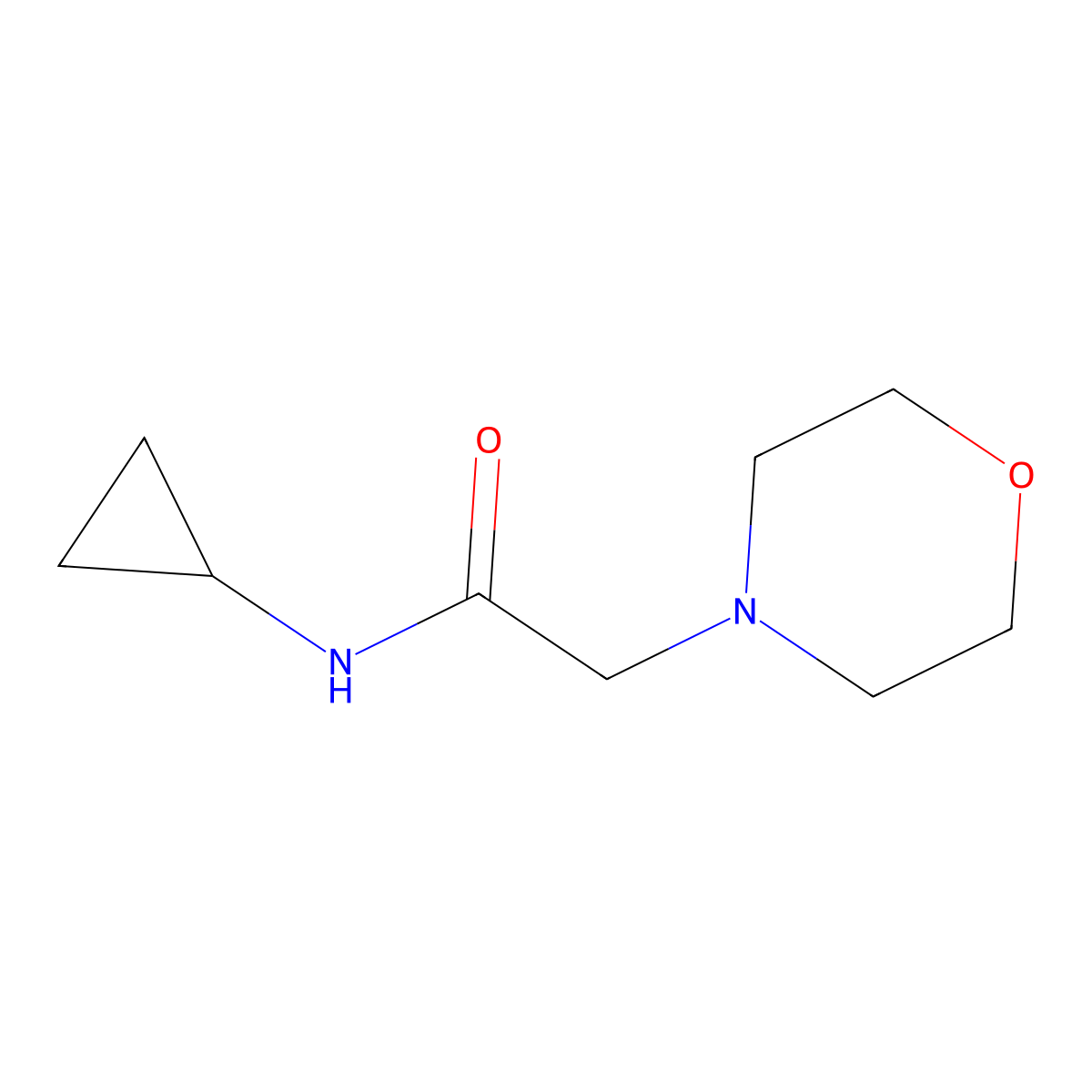 N-cyclopropyl-2-morpholinoacetamide molecular structure, CAS 838091-28-4