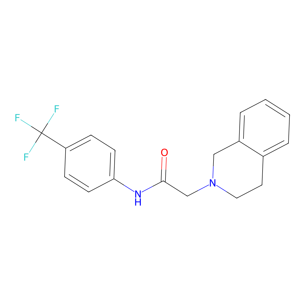 2-(3,4-dihydroisoquinolin-2(1H)-yl)-N-[4-(trifluoromethyl)phenyl]acetamide molecular structure, CAS 838093-19-9