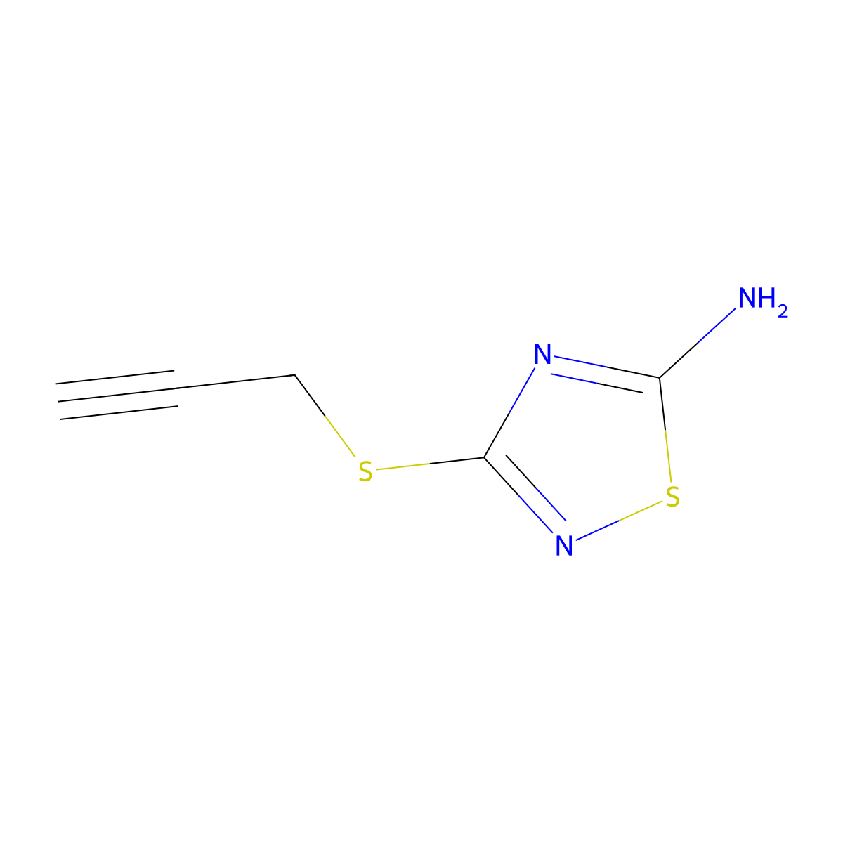 3-(Prop-2-yn-1-ylthio)-1,2,4-thiadiazol-5-amine molecular structure, CAS 838098-49-0