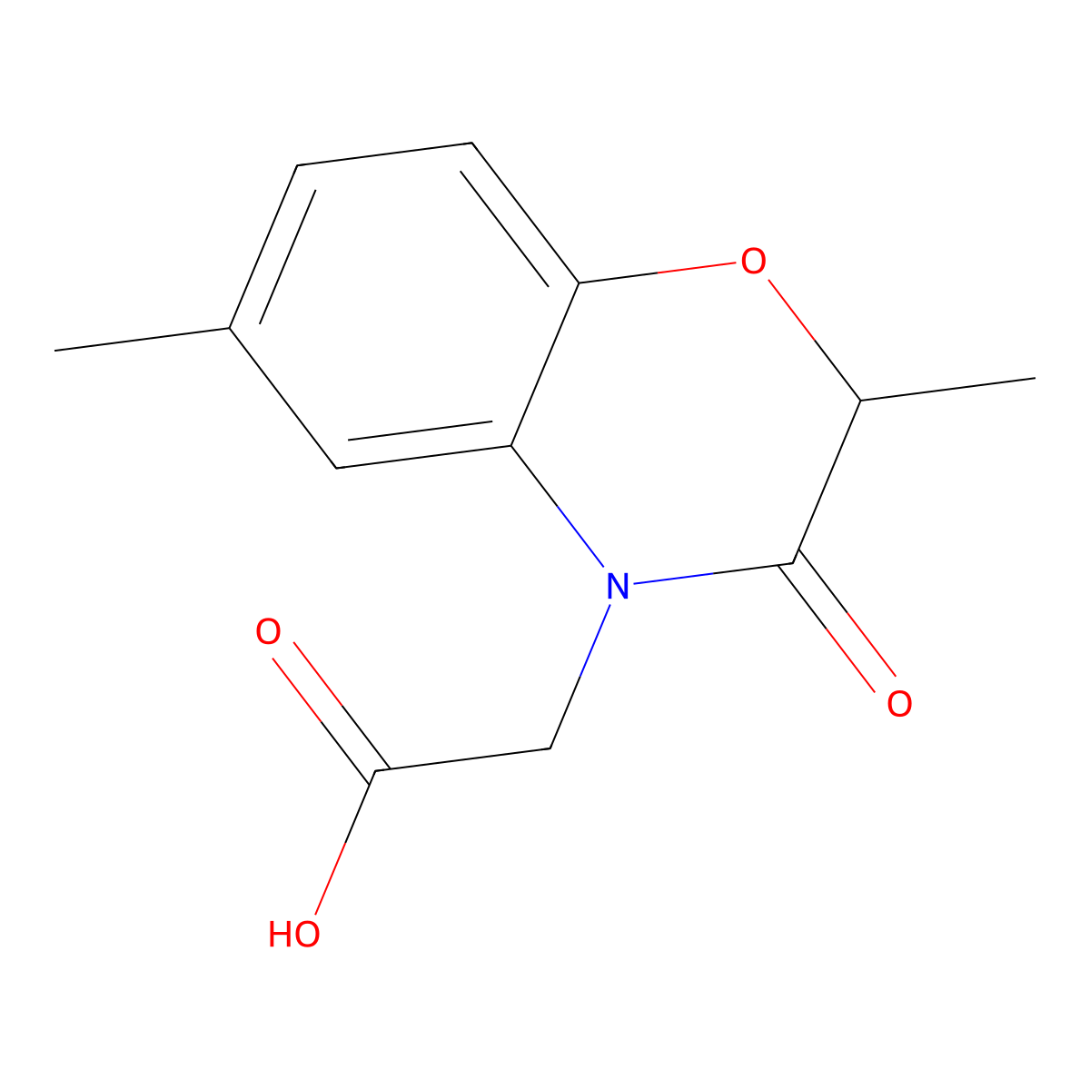 (2,6-Dimethyl-3-oxo-2,3-dihydro-4H-1,4-benzoxazin-4-yl)acetic acid molecular structure, CAS 838099-40-4