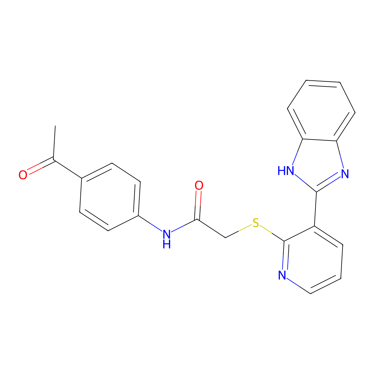 N-(4-acetylphenyl)-2-[3-(1H-benzimidazol-2-yl)pyridin-2-yl]sulfanylacetamide molecular structure, CAS 838100-79-1