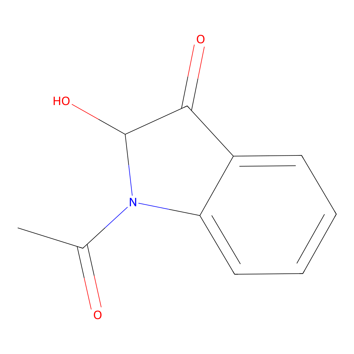 1-Acetyl-2-hydroxy-1,2-dihydro-3H-indol-3-one molecular structure, CAS 83813-66-5
