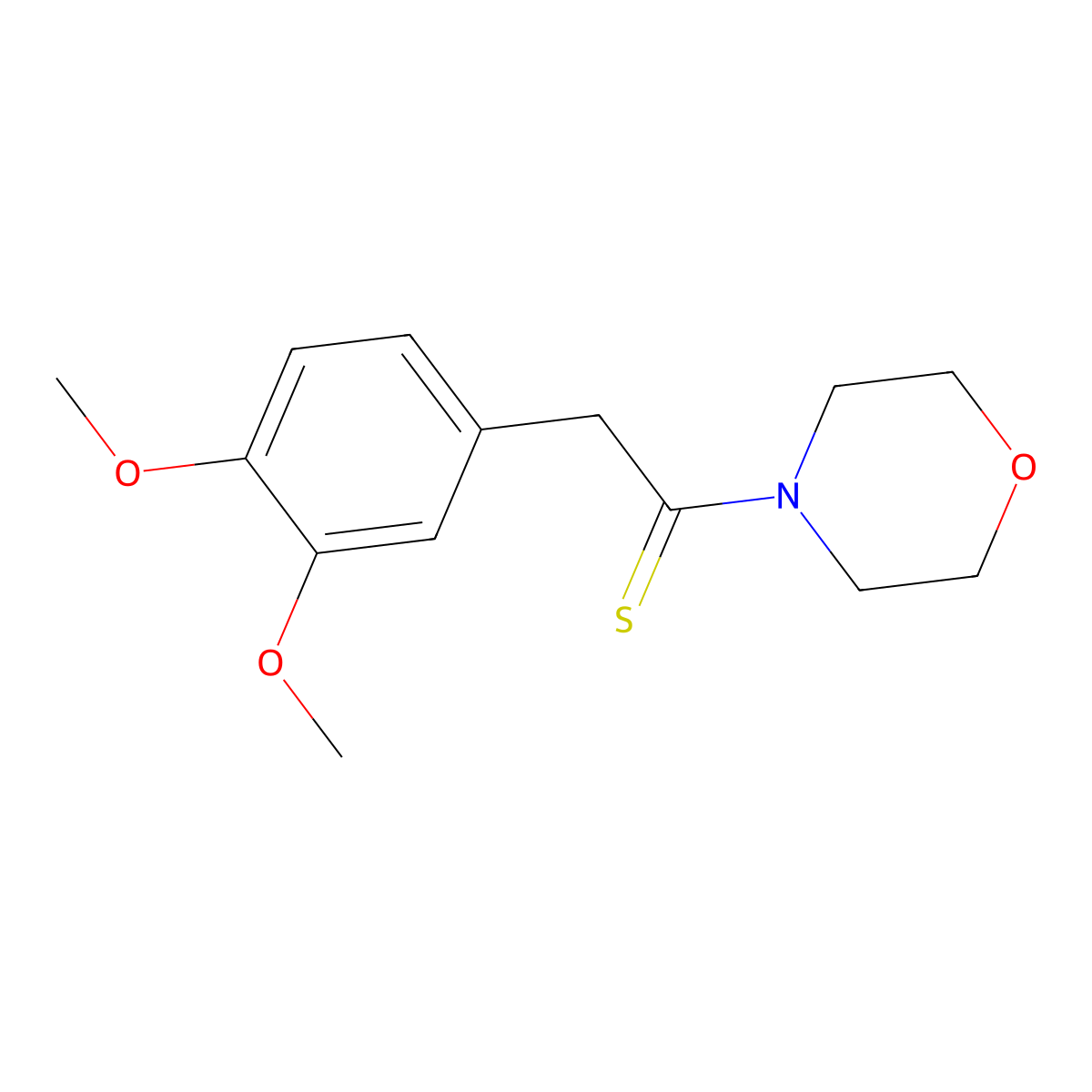 2-(3,4-Dimethoxy-phenyl)-1-morpholin-4-yl-ethanethione molecular structure, CAS 83814-21-5