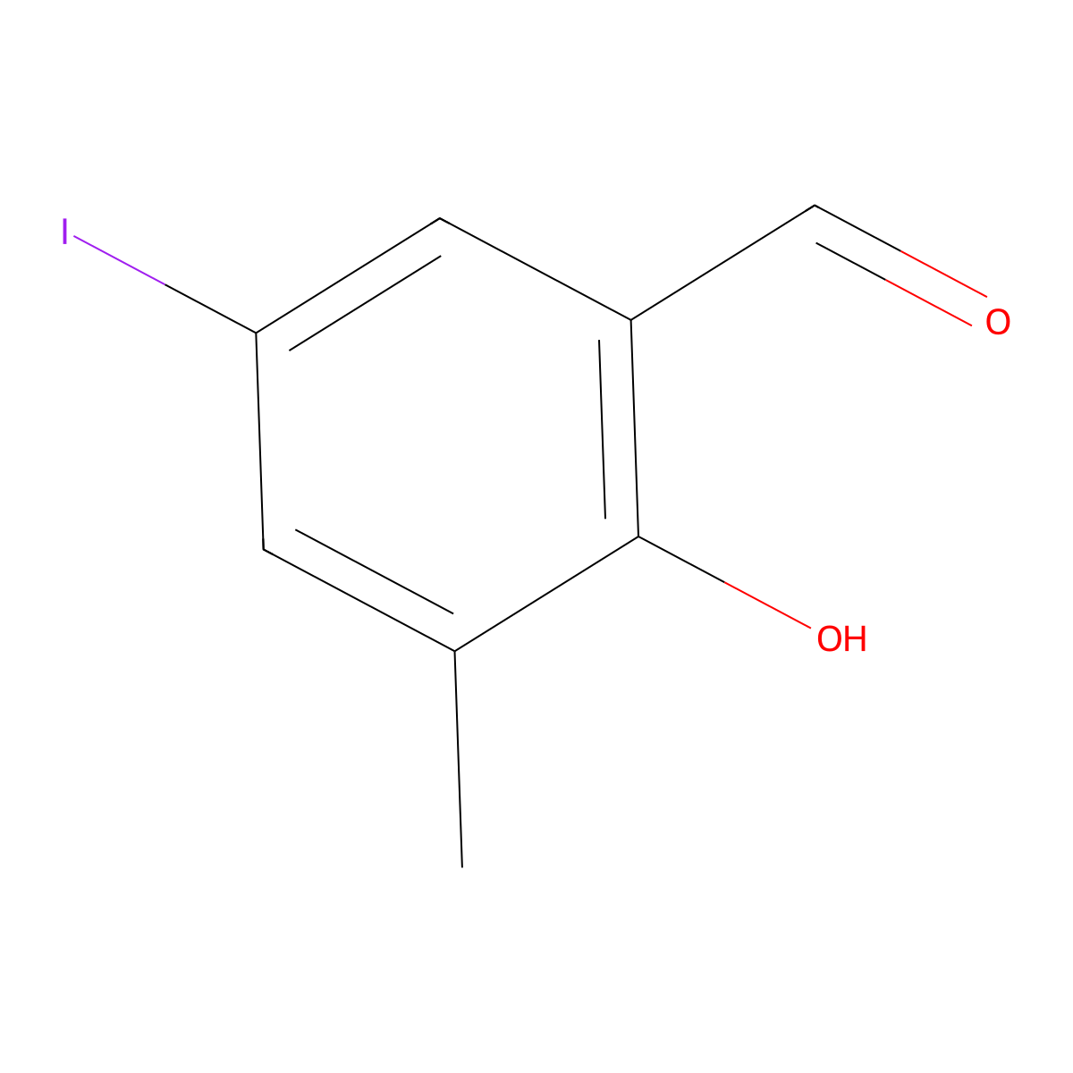 2-Hydroxy-5-iodo-3-methylbenzaldehyde molecular structure, CAS 83816-55-1