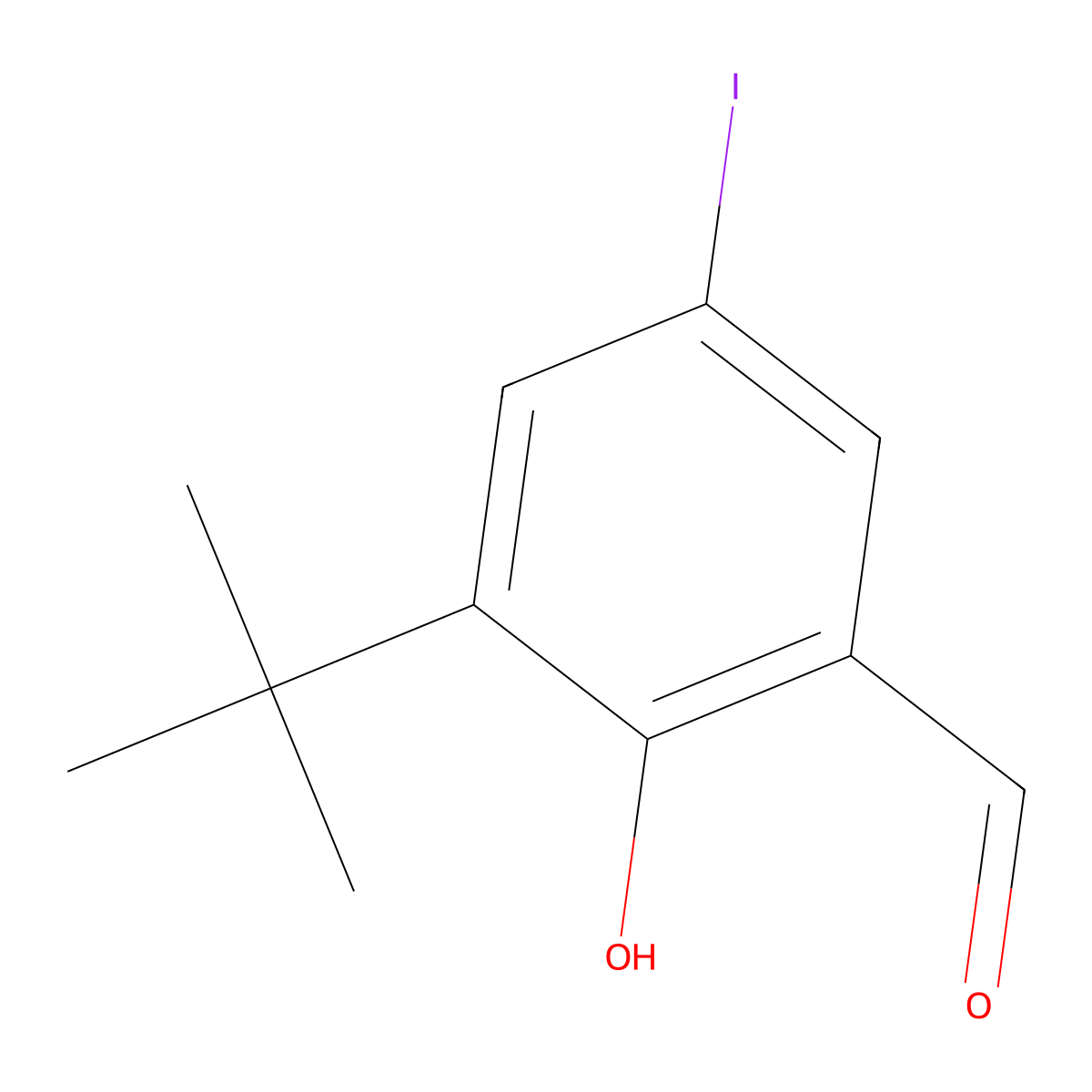 3-Tert-butyl-5-iodosalicylaldehyde molecular structure, CAS 83816-59-5