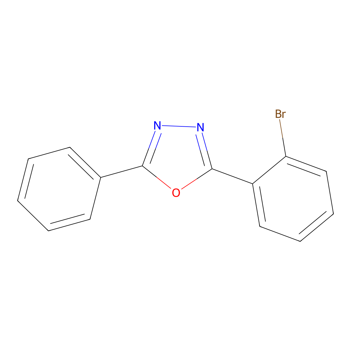 2-(2-Bromophenyl)-5-phenyl-1,3,4-oxadiazole molecular structure, CAS 83817-43-0