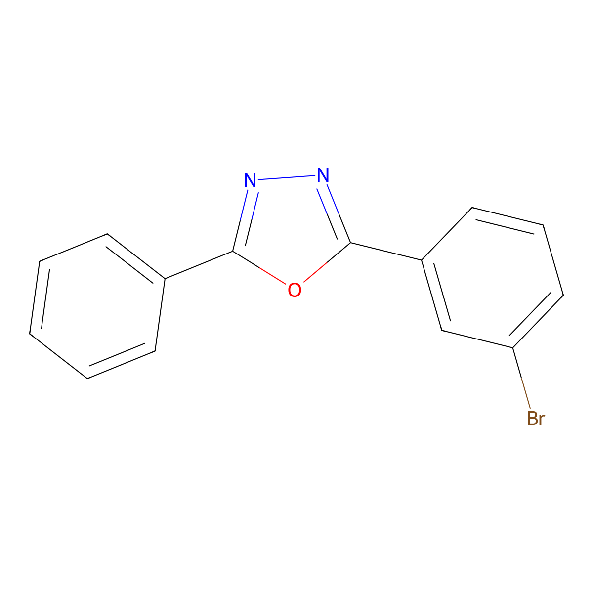 2-(3-Bromophenyl)-5-phenyl-1,3,4-oxadiazole molecular structure, CAS 83817-44-1